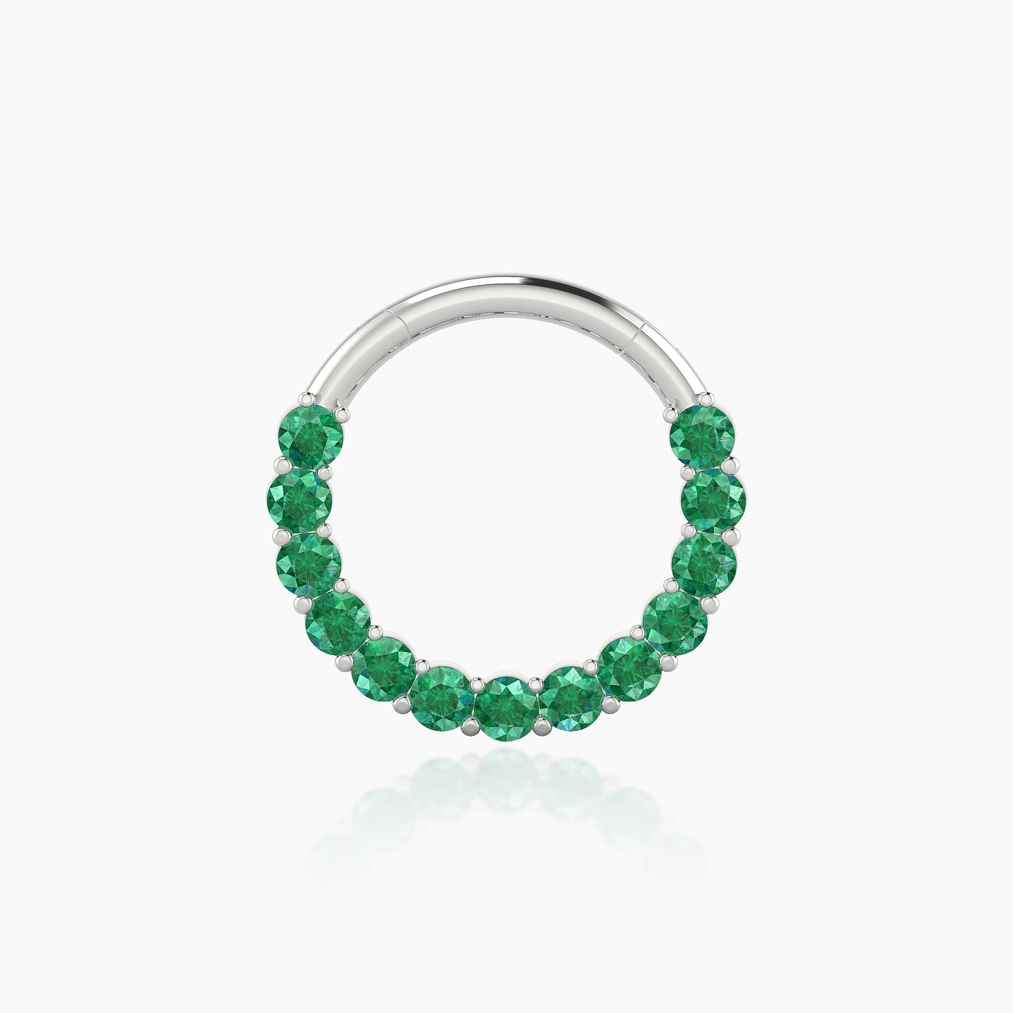 Vesta | 18k White Gold 9.5 mm Emerald Daith Piercing