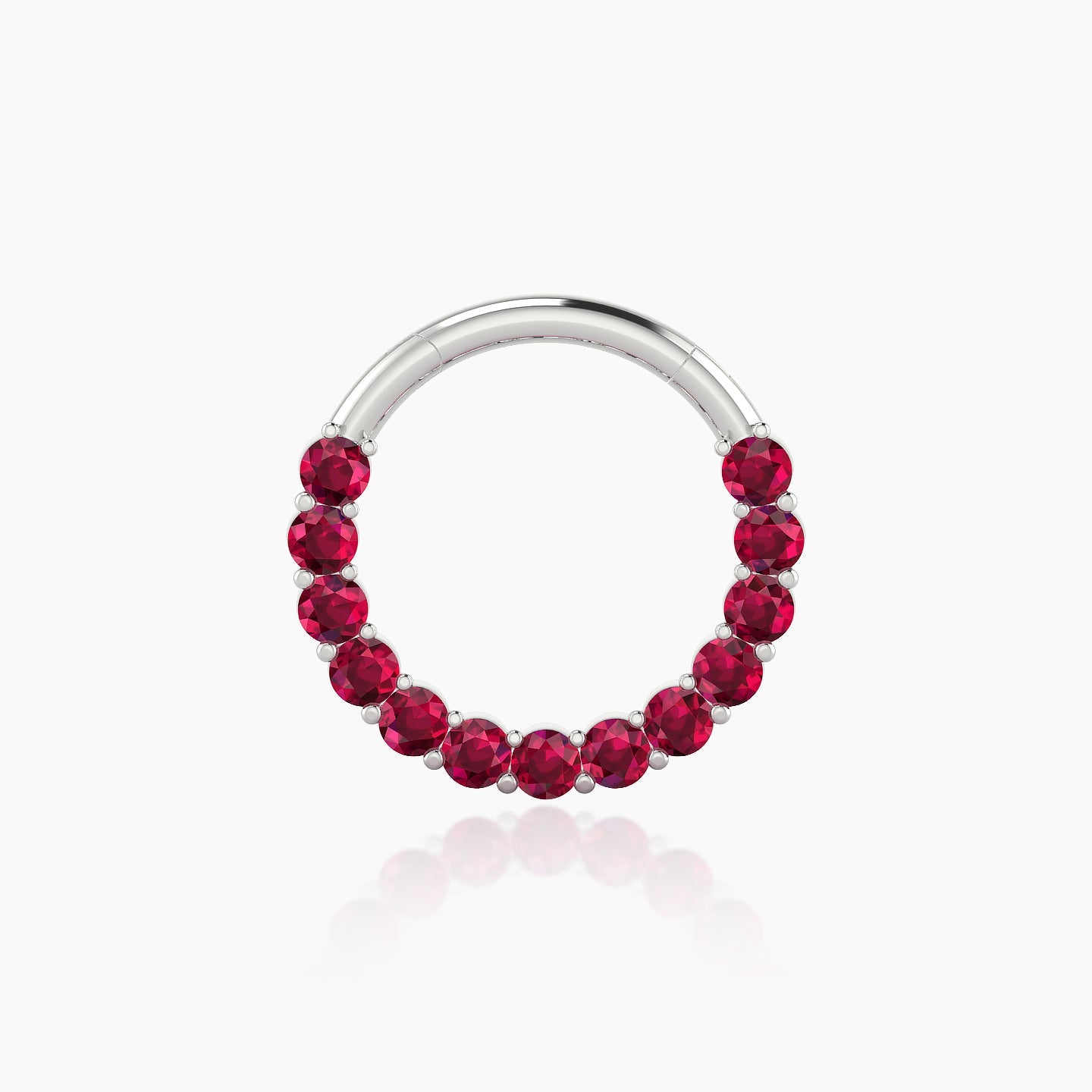 Vesta | 18k White Gold 9.5 mm Ruby Daith Piercing