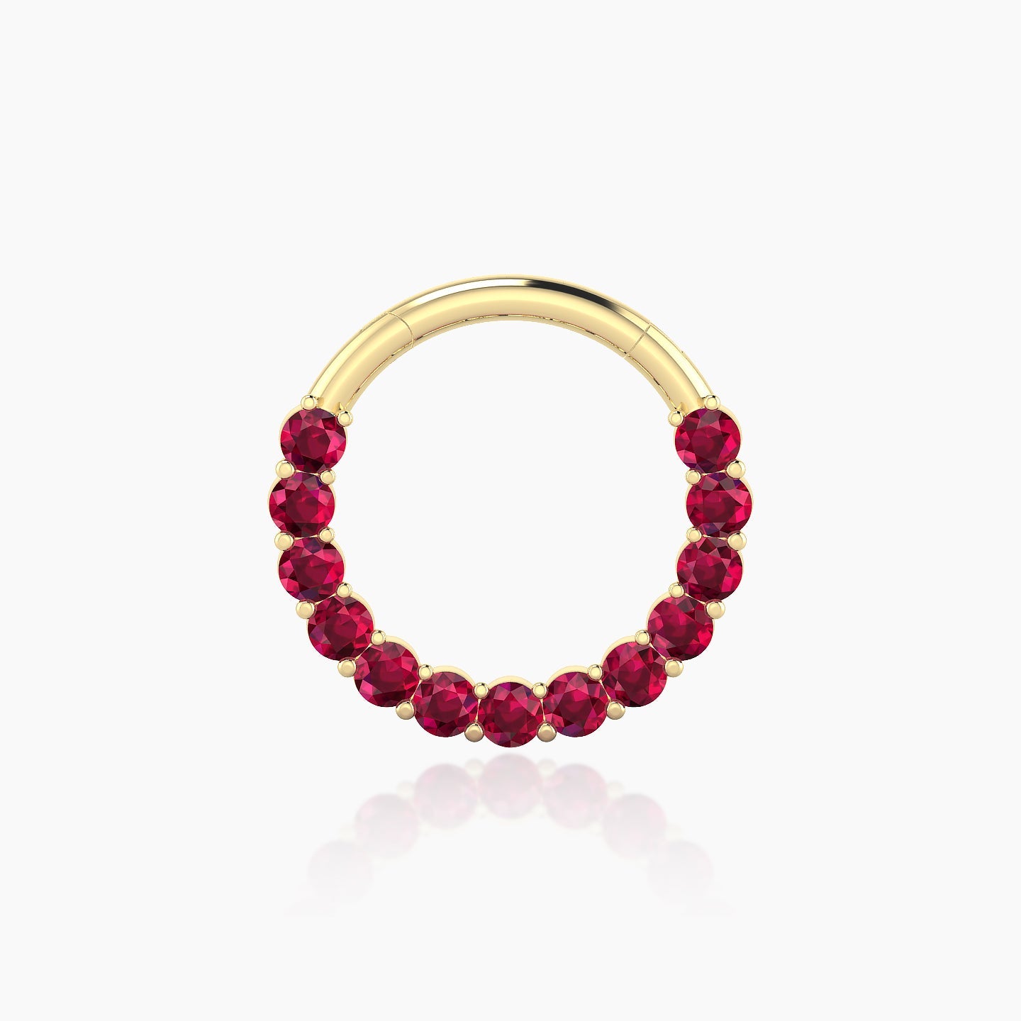 Vesta | 18k Yellow Gold 9.5 mm Ruby Daith Piercing