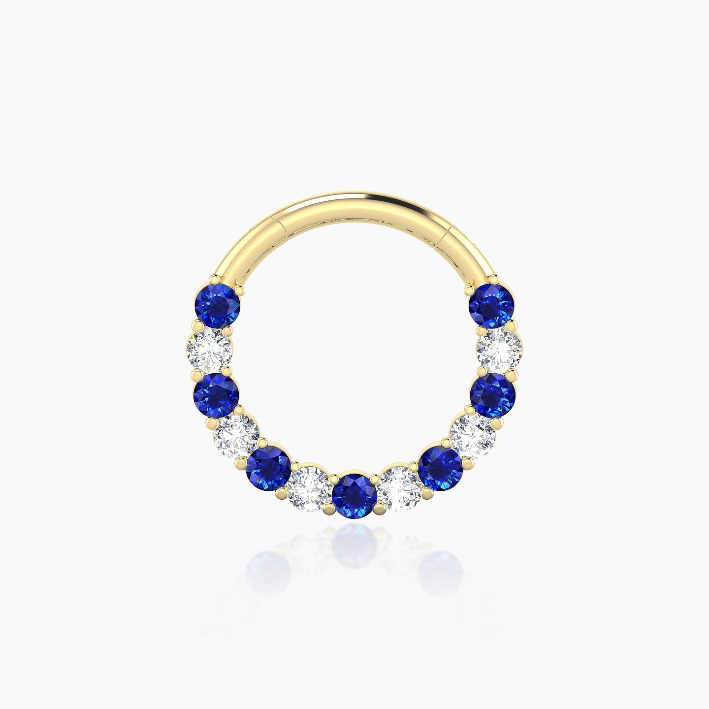 Vesta | 18k Yellow Gold 9.5 mm Sapphire & Diamond Daith Piercing