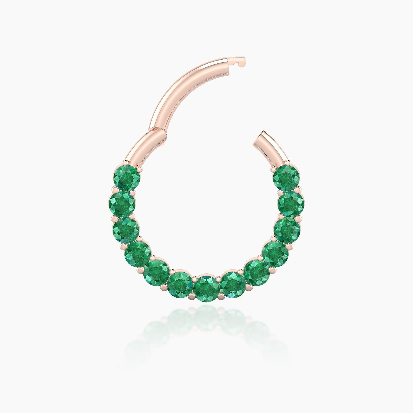 Vesta | 18k Rose Gold 9.5 mm Emerald Daith Piercing