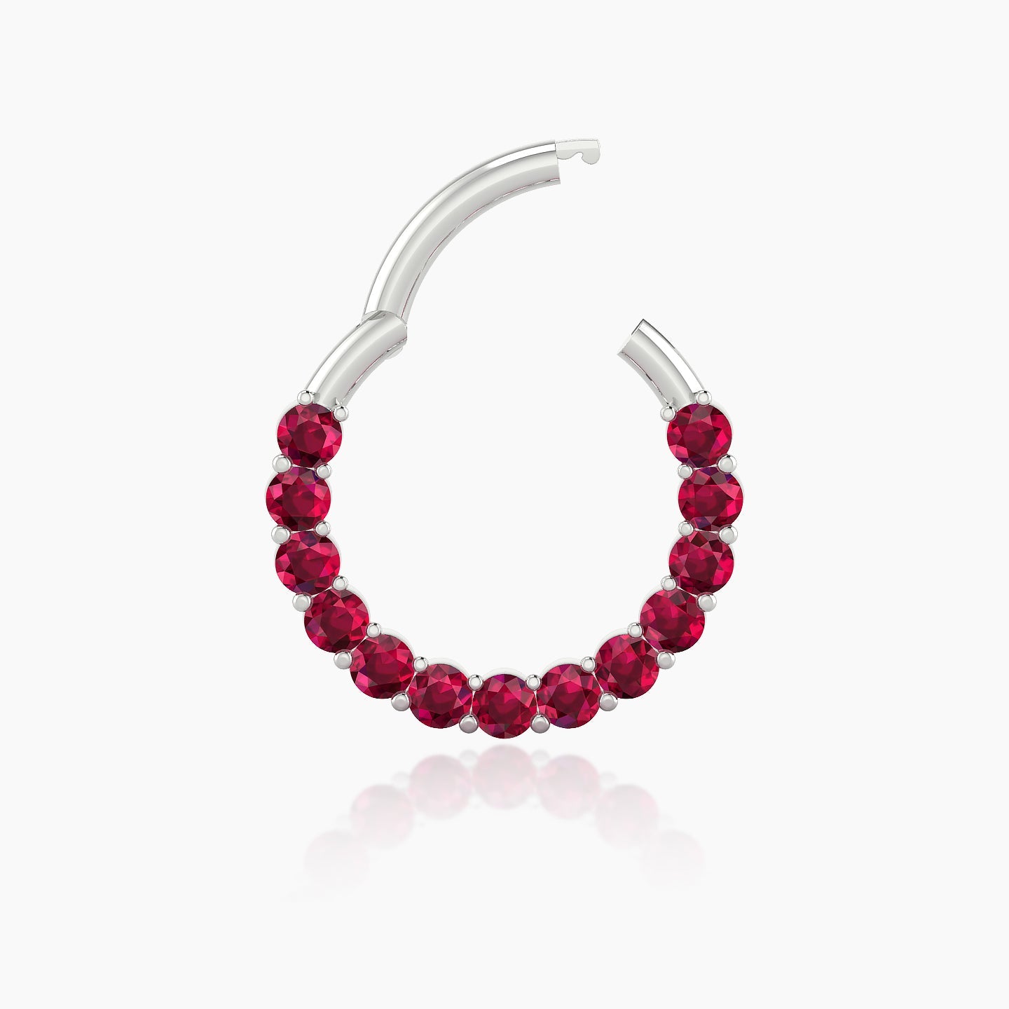 Vesta | 18k White Gold 9.5 mm Ruby Daith Piercing