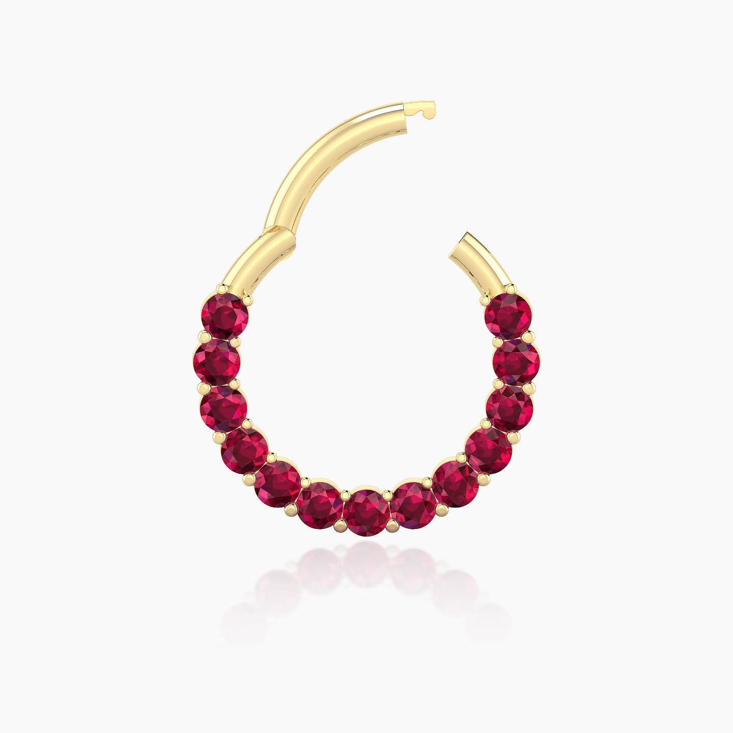 Vesta | 18k Yellow Gold 9.5 mm Ruby Daith Piercing