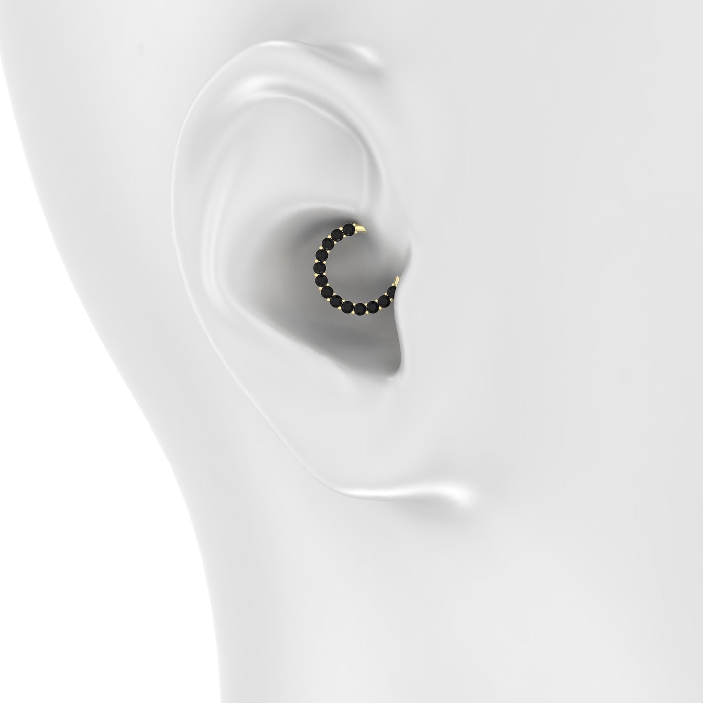 Vesta | 18k Yellow Gold 9.5 mm Black Diamond Daith Piercing