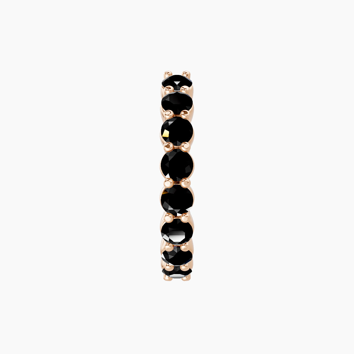 Vesta | 18k Rose Gold 9.5 mm Black Diamond Hoop Piercing