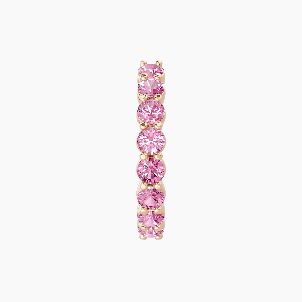 Vesta | 18k Rose Gold 9.5 mm Pink Sapphire Hoop Piercing