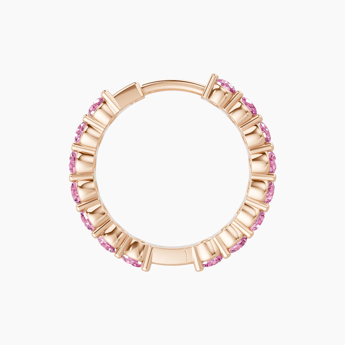Vesta | 18k Rose Gold 9.5 mm Pink Sapphire Hoop Piercing