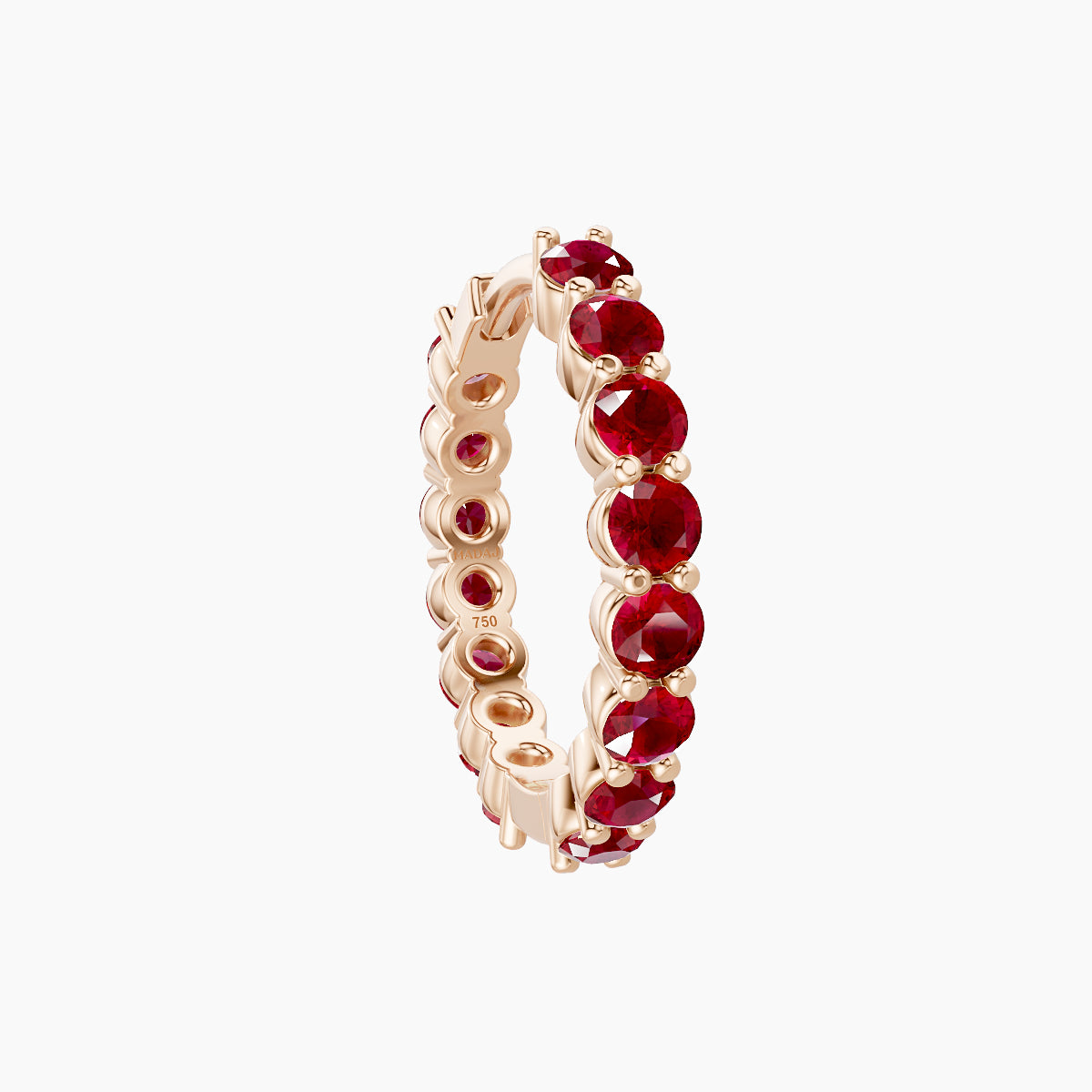 Vesta | 18k Rose Gold 9.5 mm Ruby Hoop Piercing