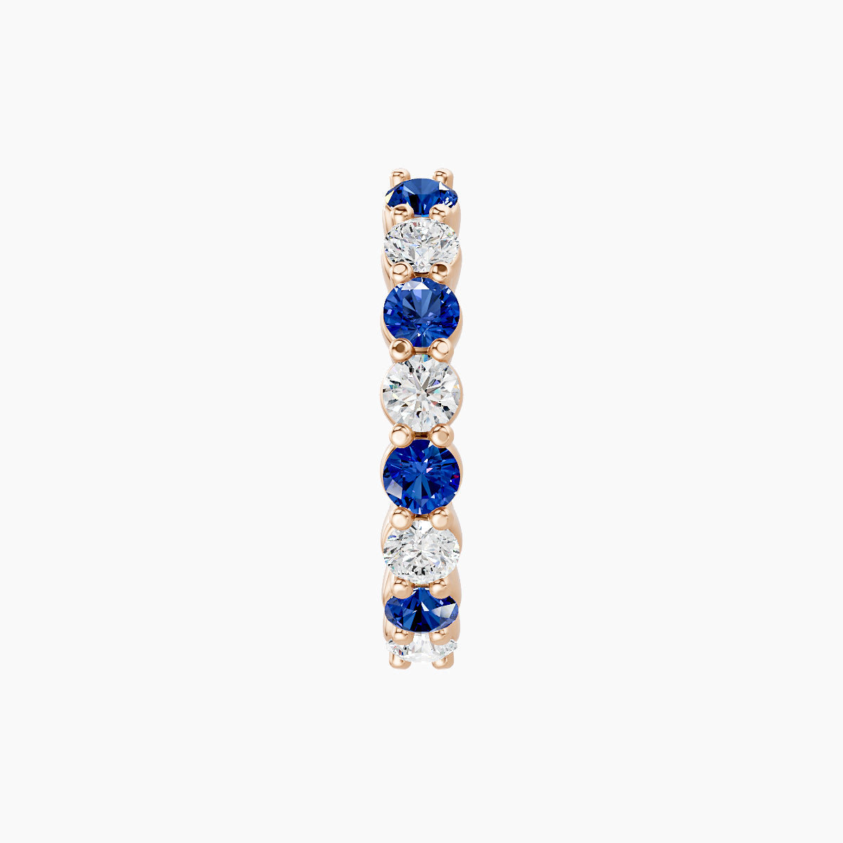 Vesta | 18k Rose Gold 9.5 mm Sapphire & Diamond Hoop Piercing