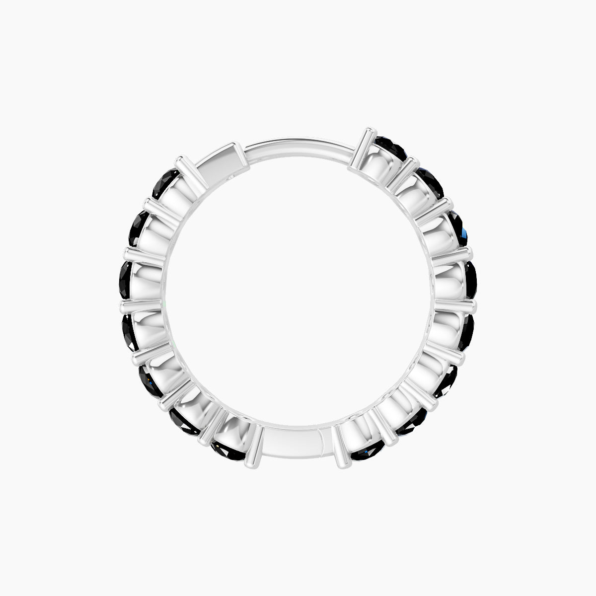 Vesta | 18k White Gold 9.5 mm Black Diamond Hoop Piercing