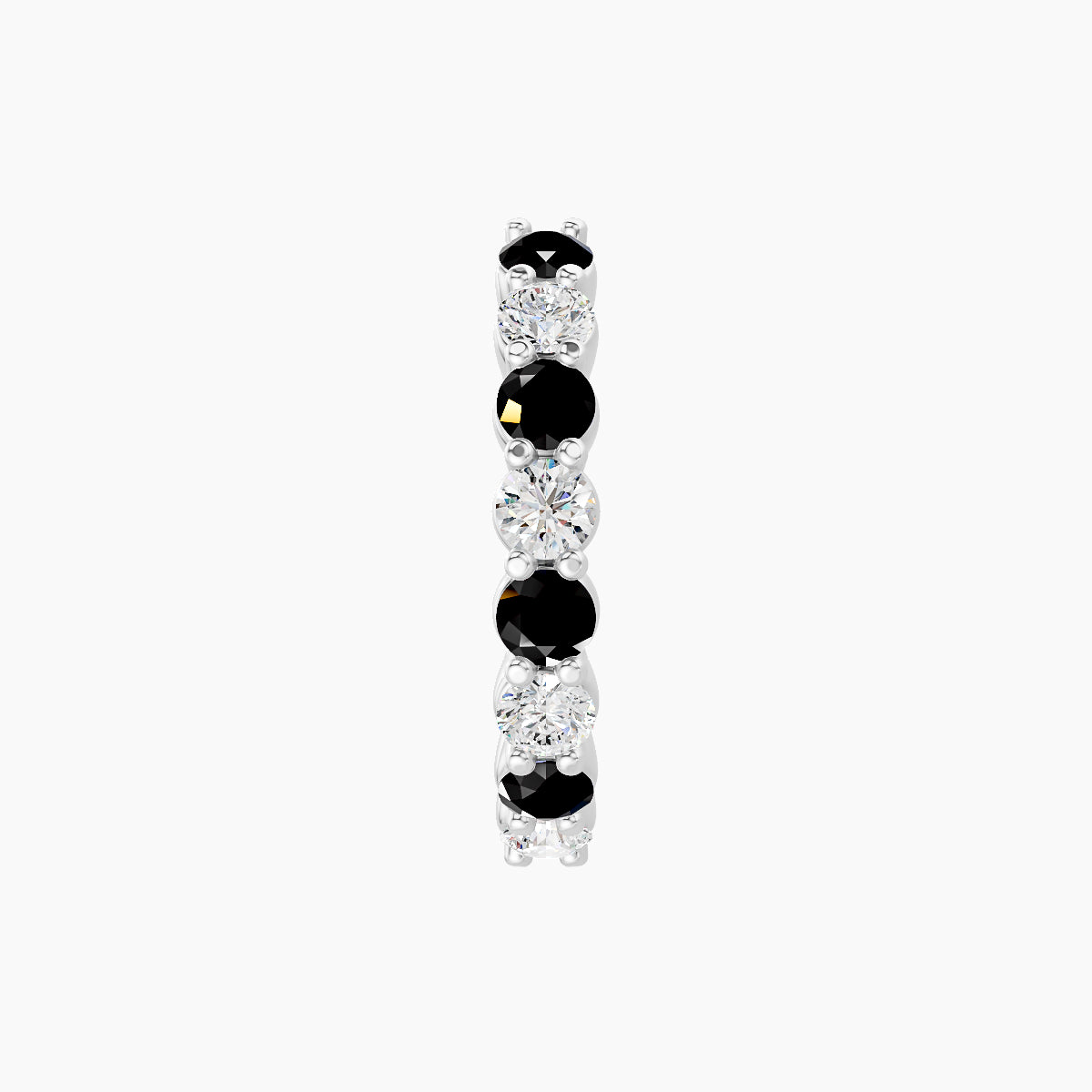 Vesta | 18k White Gold 9.5 mm Black Diamond & Diamond Hoop Piercing