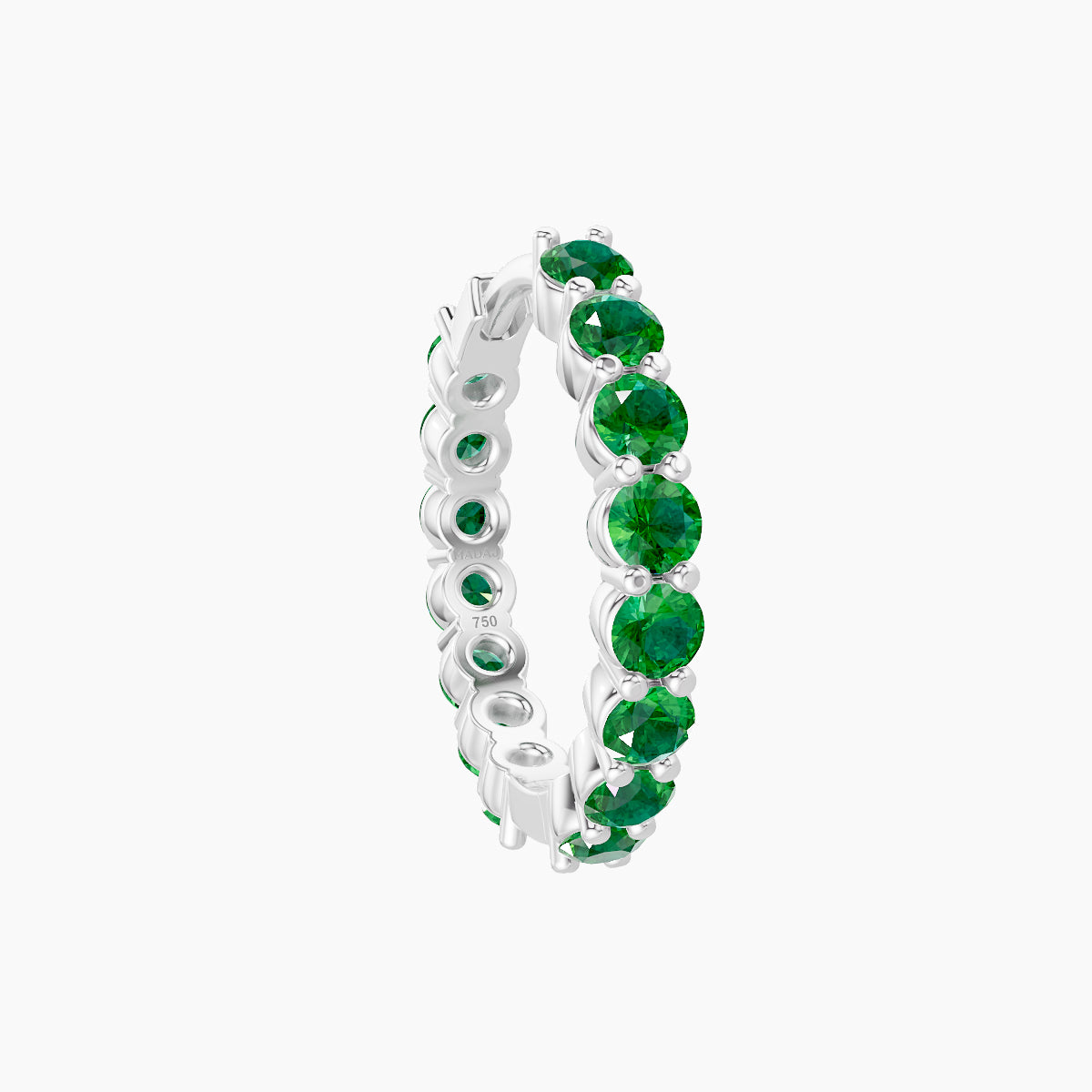 Vesta | 18k White Gold 9.5 mm Emerald Hoop Piercing