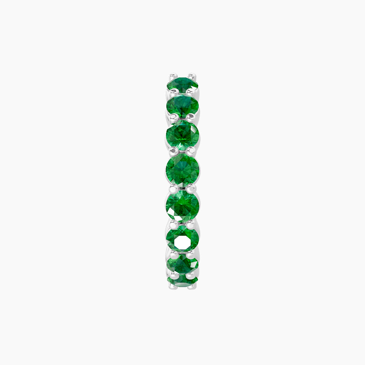 Vesta | 18k White Gold 9.5 mm Emerald Hoop Piercing