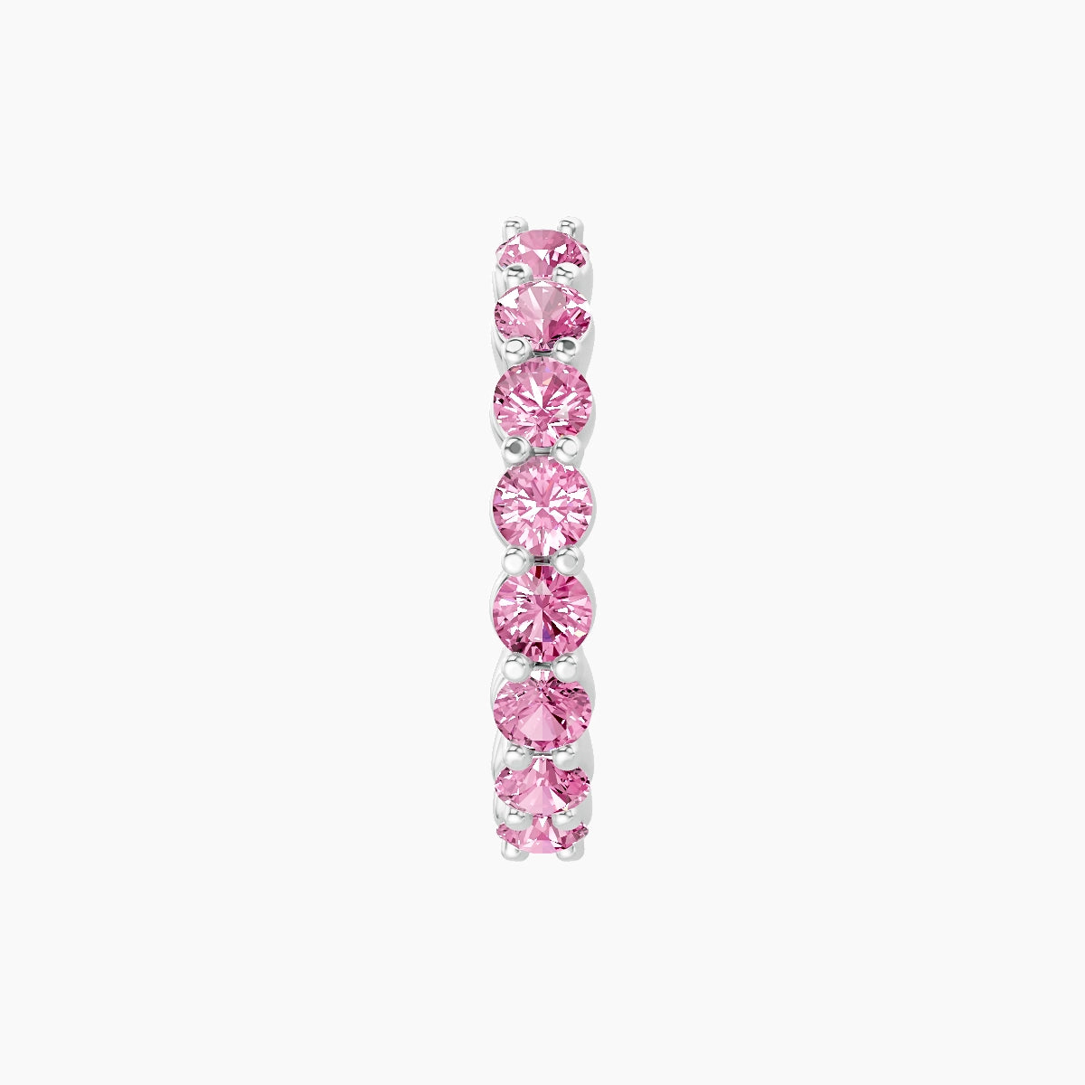 Vesta | 18k White Gold 9.5 mm Pink Sapphire Hoop Piercing