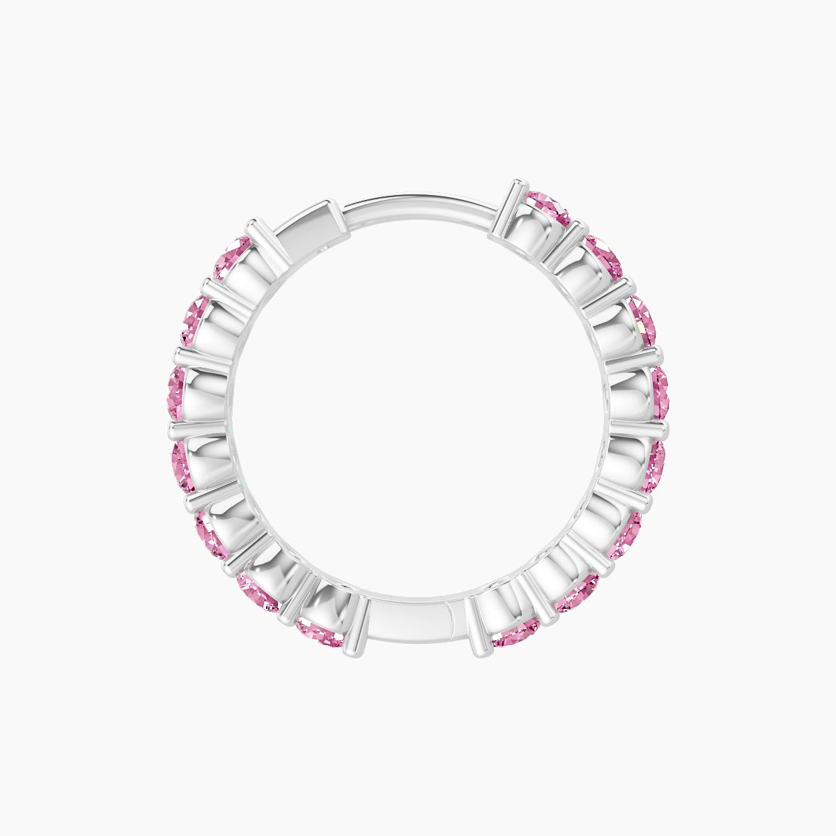Vesta | 18k White Gold 9.5 mm Pink Sapphire Hoop Piercing