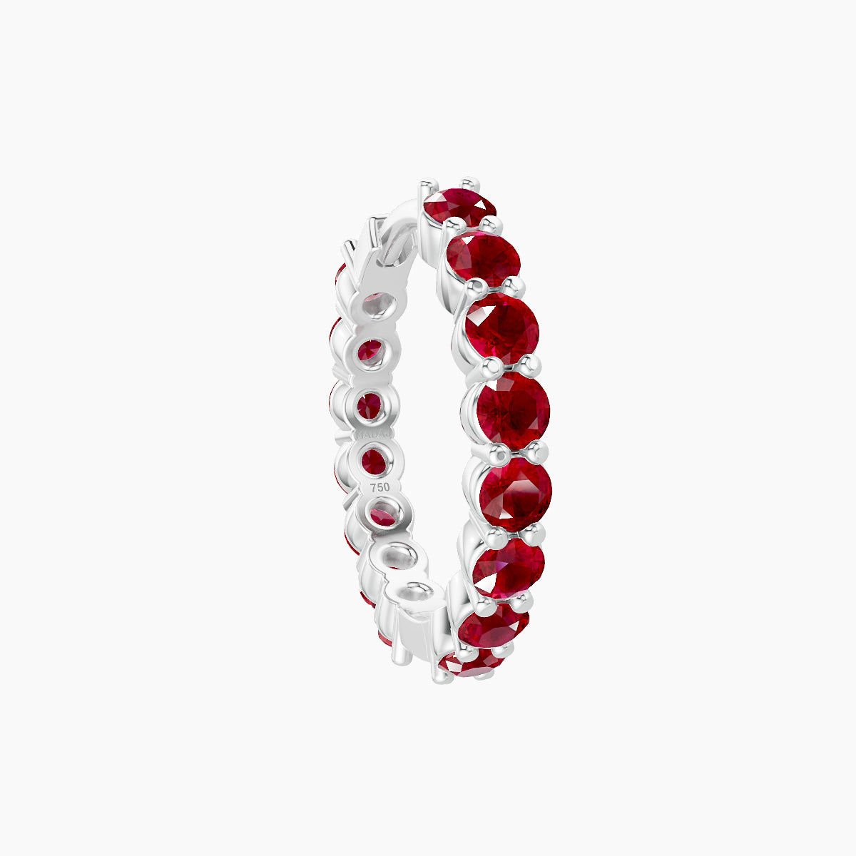 Vesta | 18k White Gold 9.5 mm Ruby Hoop Piercing