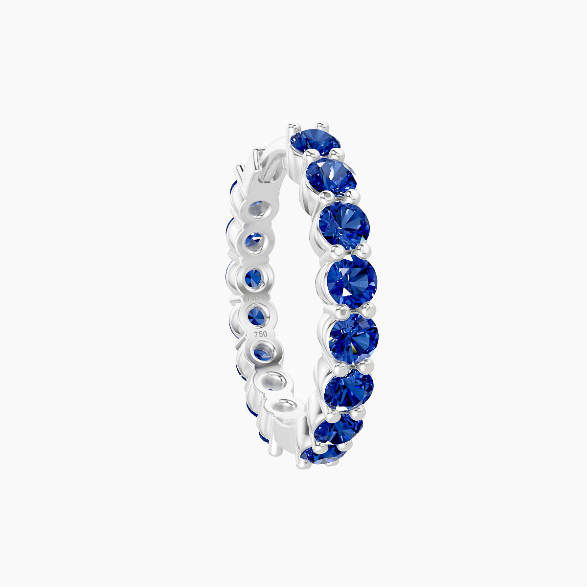 Vesta | 18k White Gold 9.5 mm Sapphire Hoop Piercing