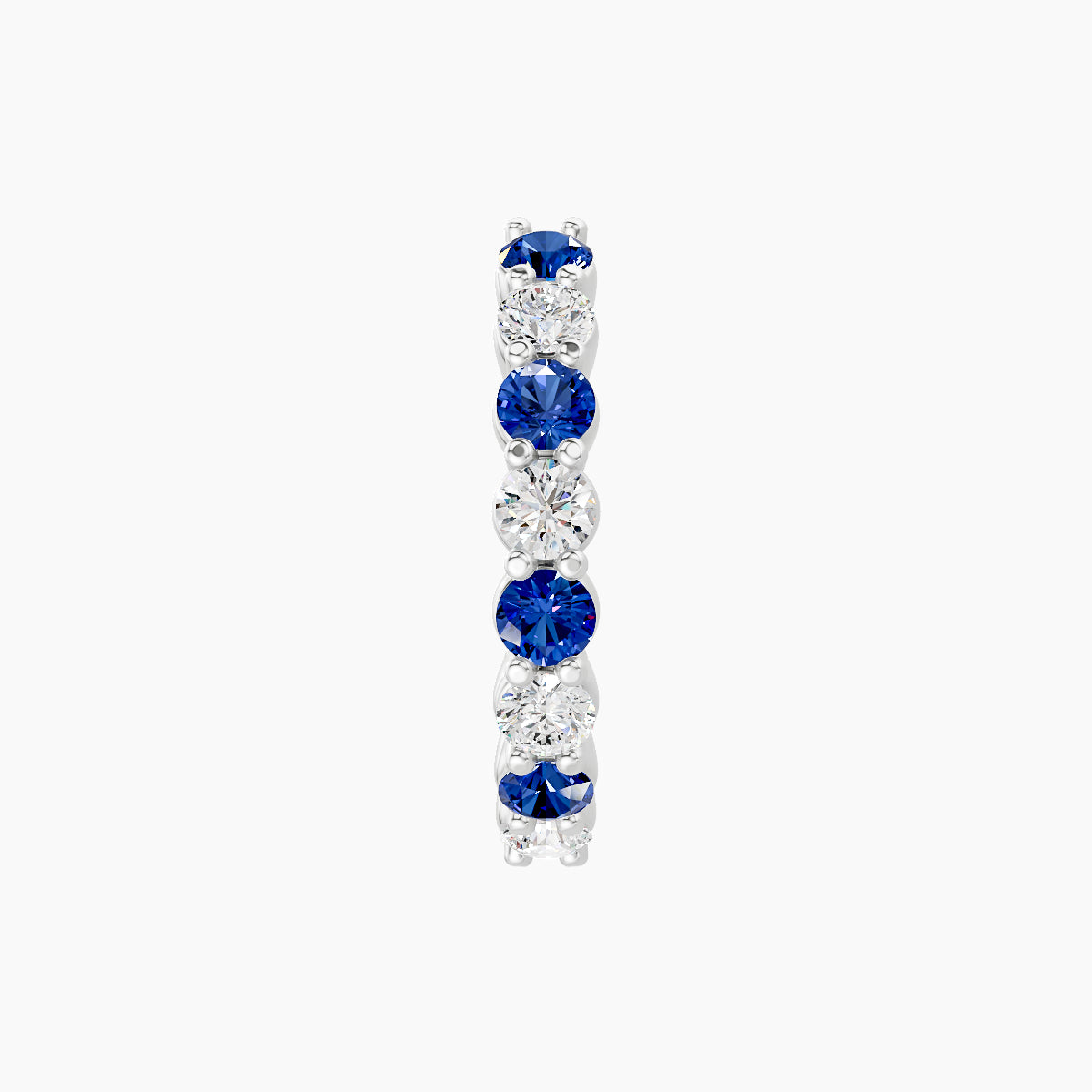 Vesta | 18k White Gold 9.5 mm Sapphire & Diamond Hoop Piercing