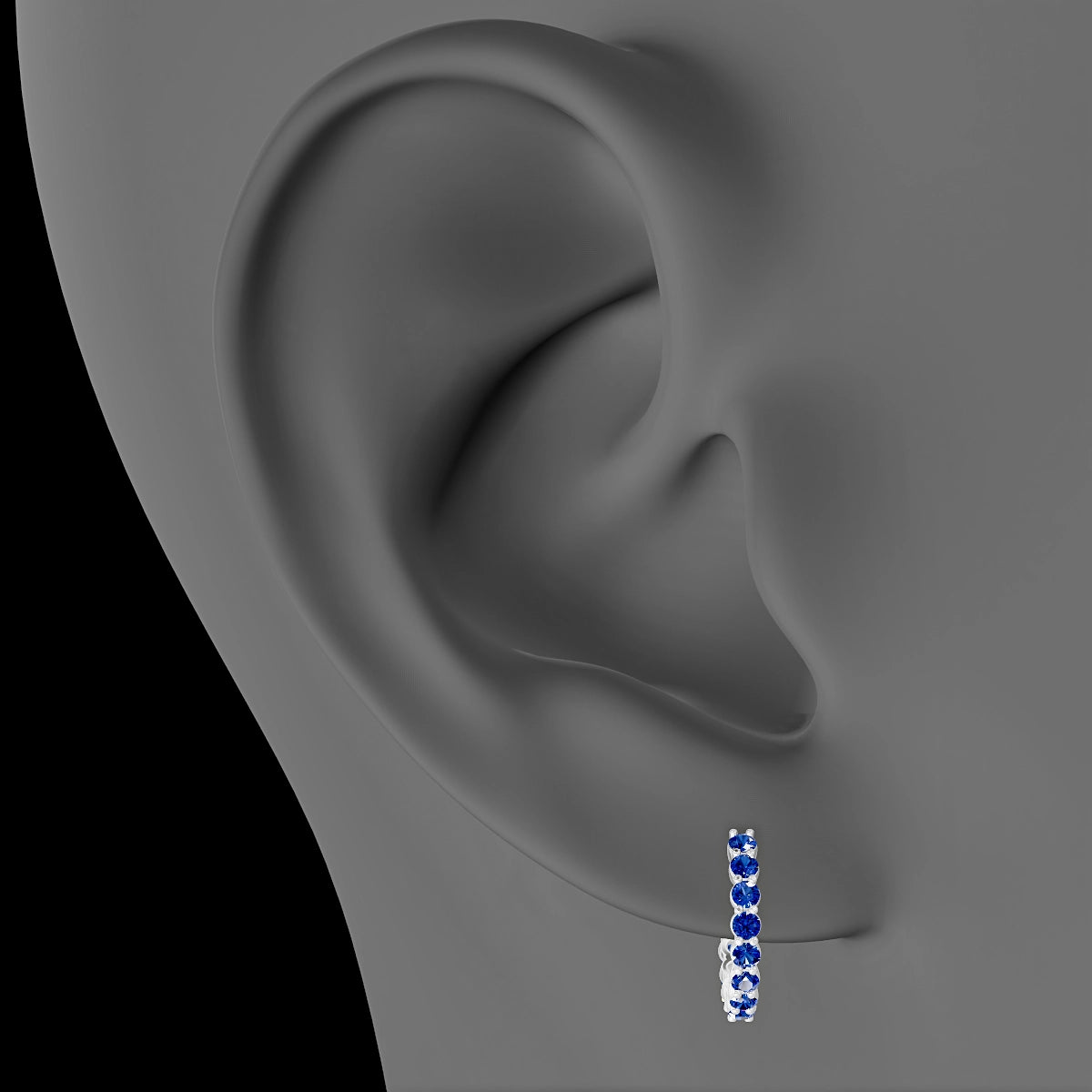 Vesta | 18k White Gold 9.5 mm Sapphire Hoop Piercing