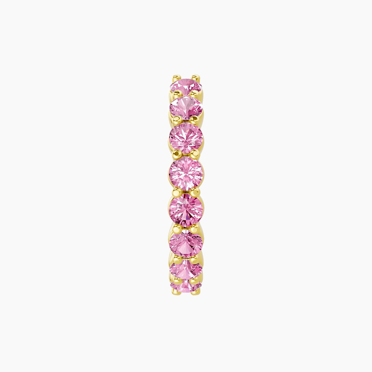 Vesta | 18k Yellow Gold 9.5 mm Pink Sapphire Hoop Piercing