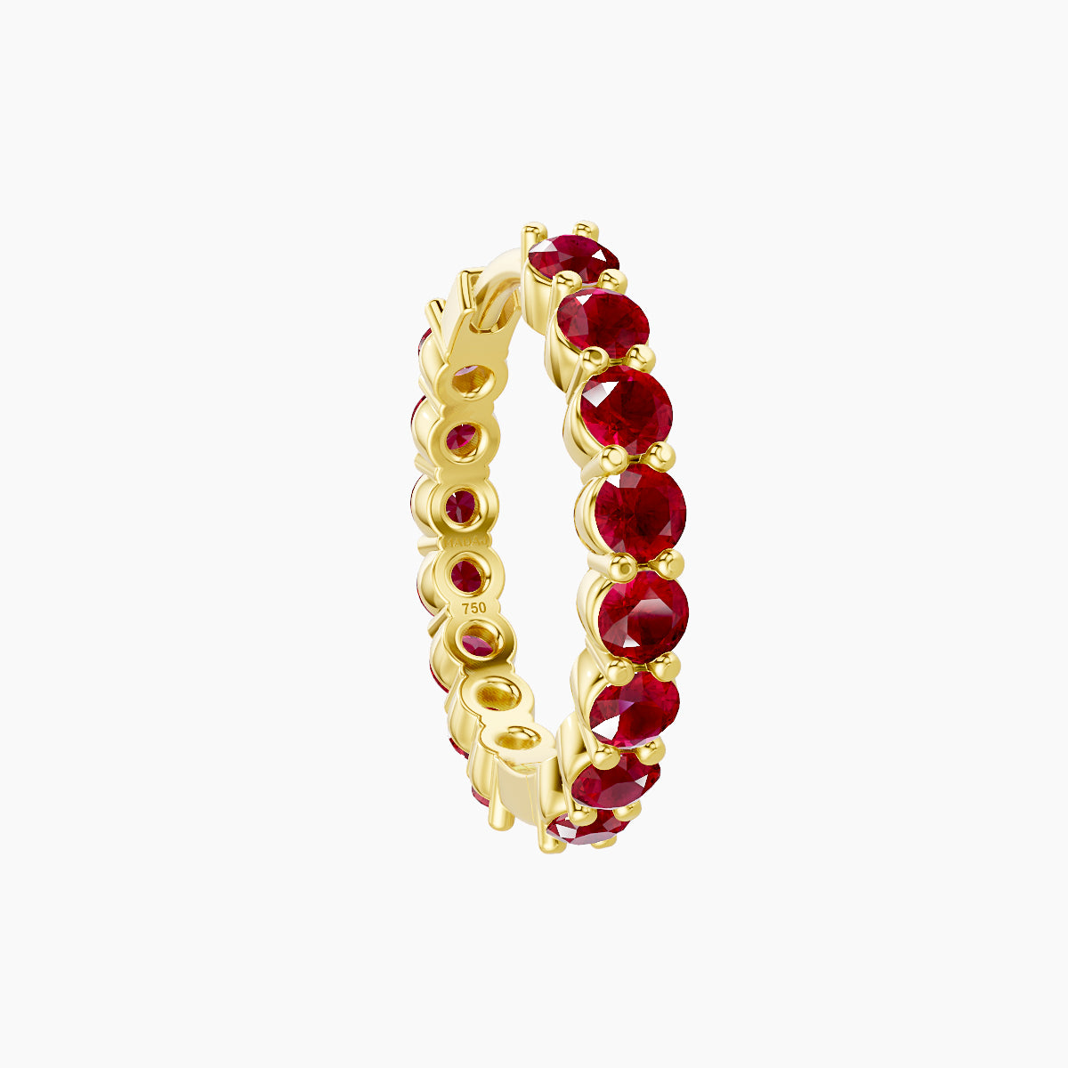 Vesta | 18k Yellow Gold 9.5 mm Ruby Hoop Piercing