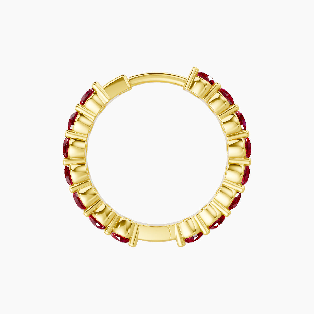Vesta | 18k Yellow Gold 9.5 mm Ruby Hoop Piercing