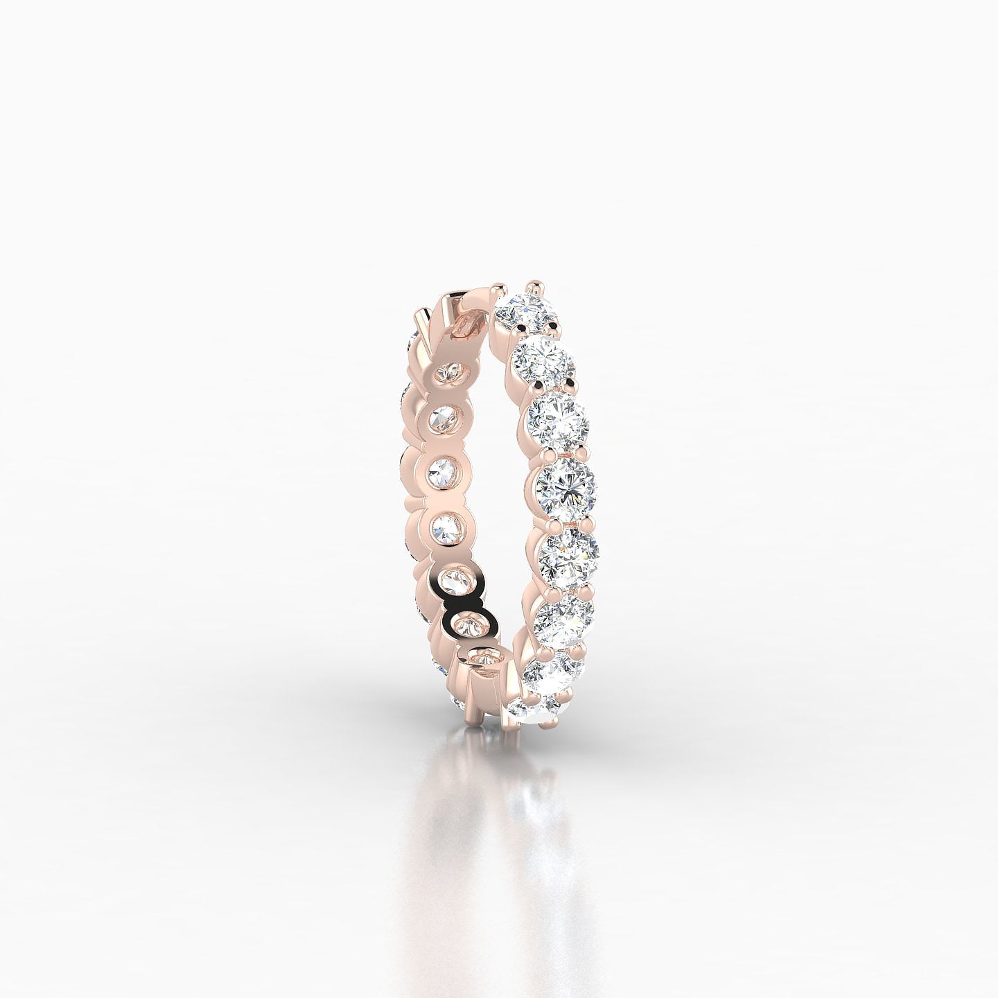 Vesta | 18k Rose Gold 9.5 mm Diamond Hoop Piercing