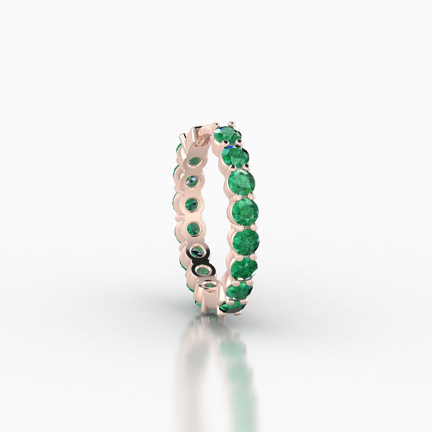 Vesta | 18k Rose Gold 9.5 mm Emerald Hoop Piercing