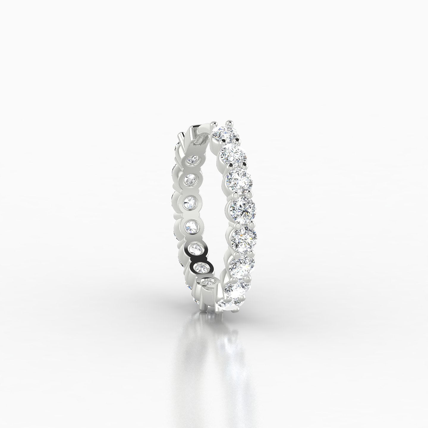 Vesta | 18k White Gold 9.5 mm Diamond Hoop Piercing