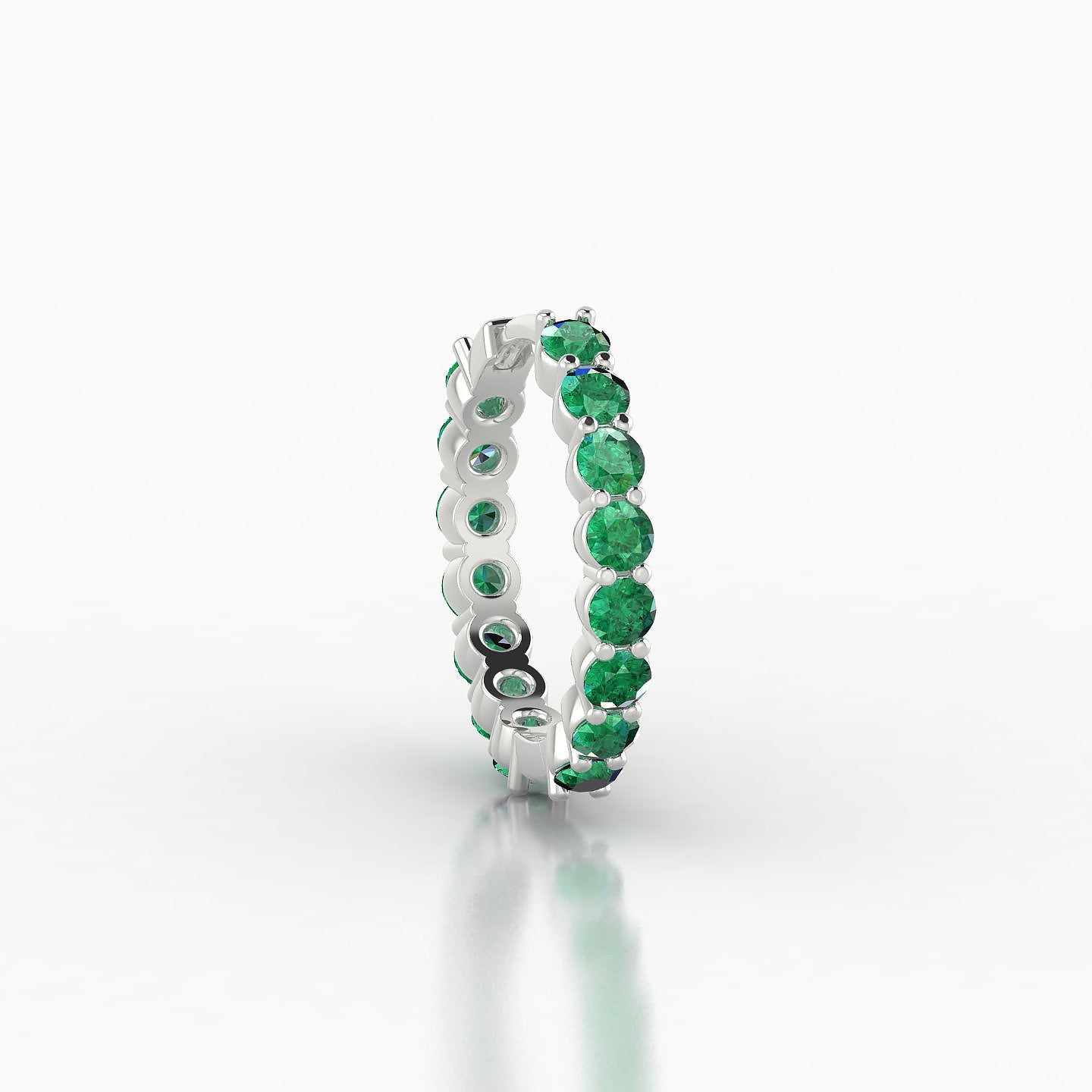 Vesta | 18k White Gold 9.5 mm Emerald Hoop Piercing