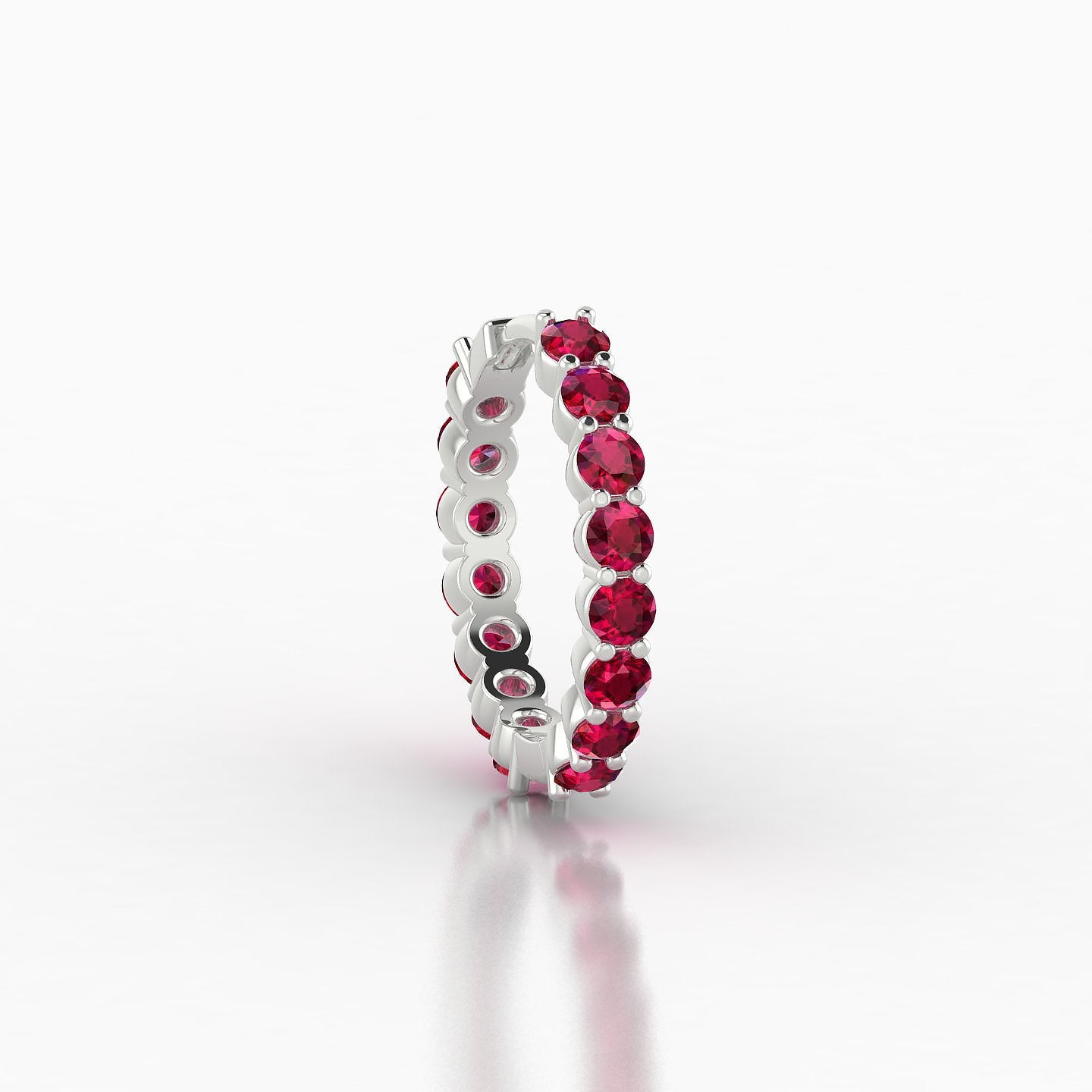 Vesta | 18k White Gold 9.5 mm Ruby Hoop Piercing