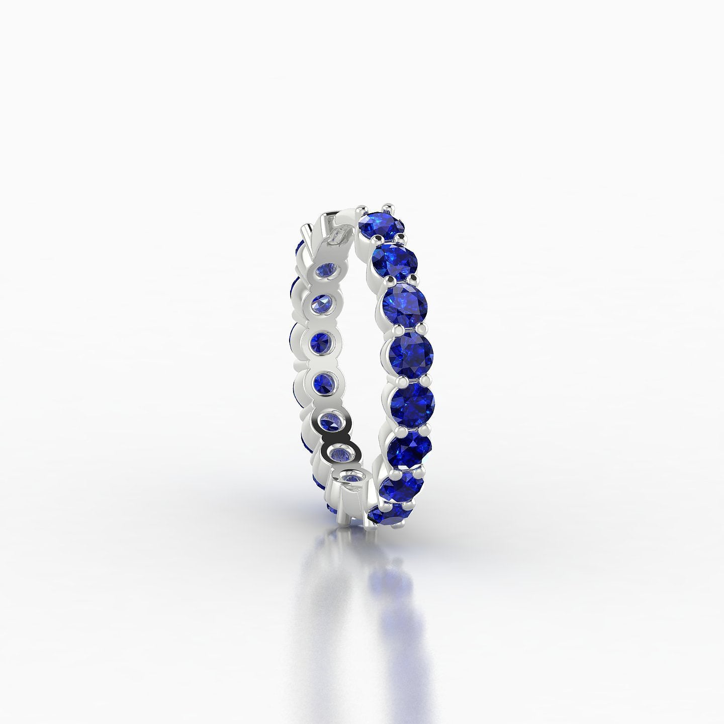 Vesta | 18k White Gold 9.5 mm Sapphire Hoop Piercing