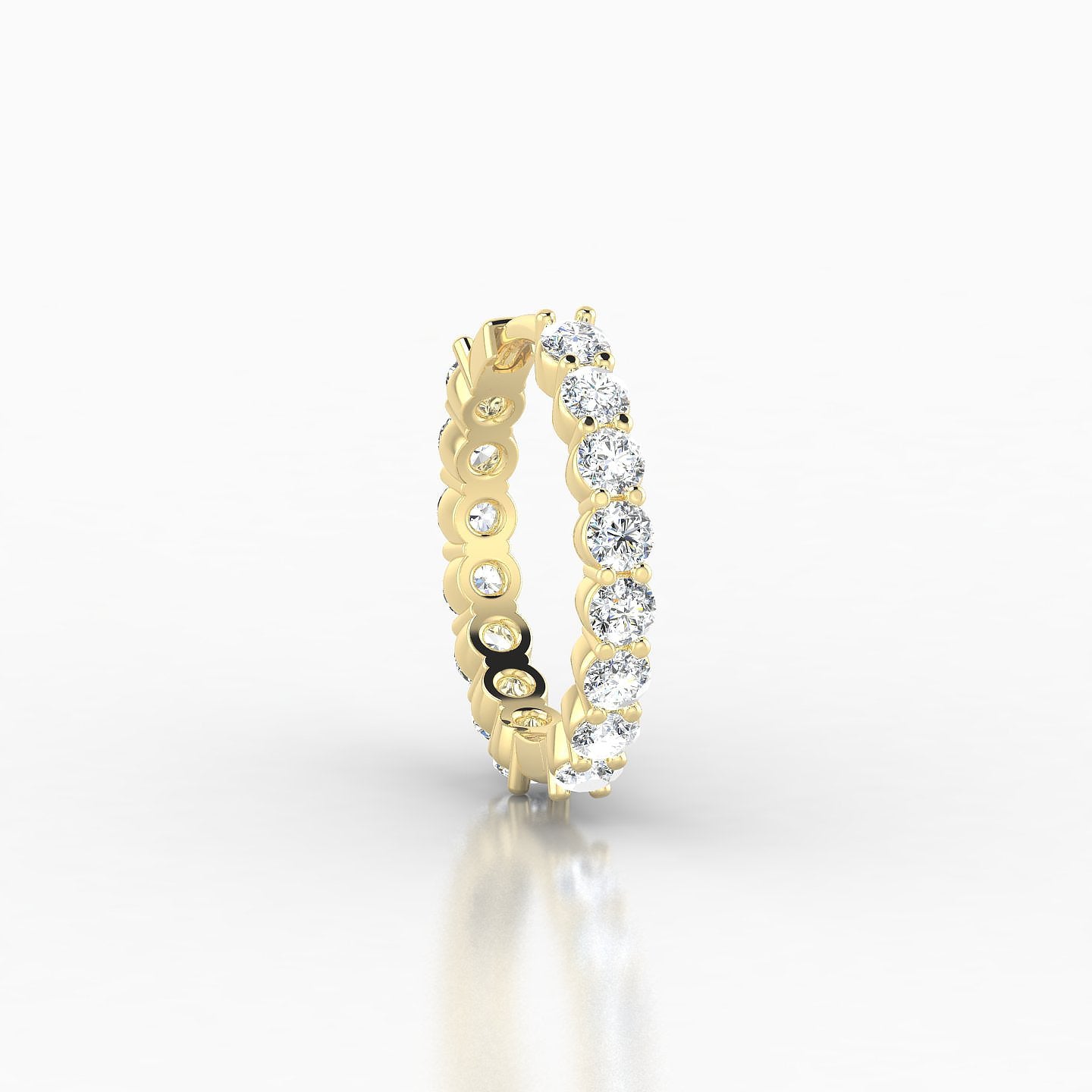 Vesta | 18k Yellow Gold 9.5 mm Diamond Hoop Piercing