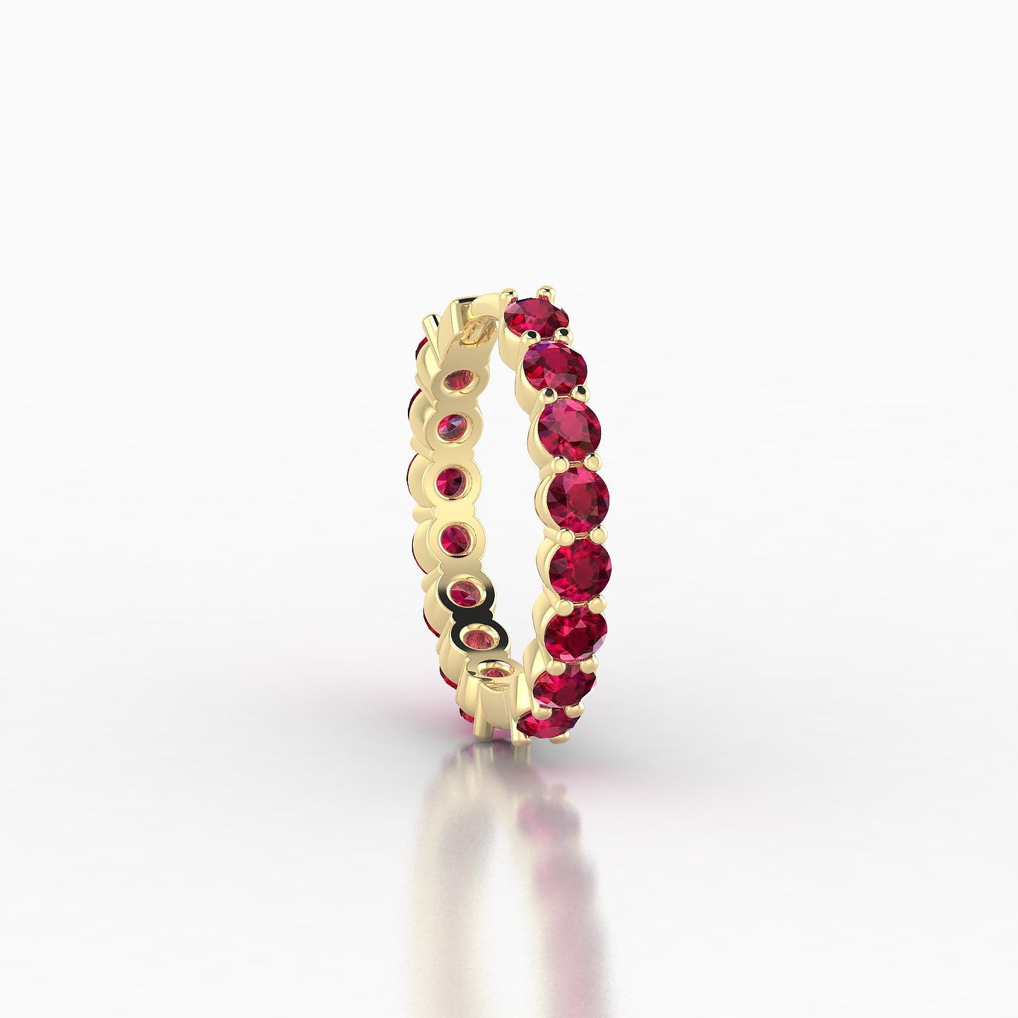 Vesta | 18k Yellow Gold 9.5 mm Ruby Hoop Piercing