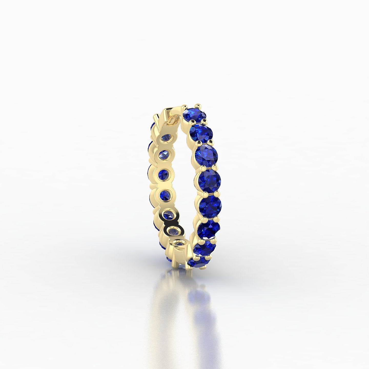 Vesta | 18k Yellow Gold 9.5 mm Sapphire Hoop Piercing