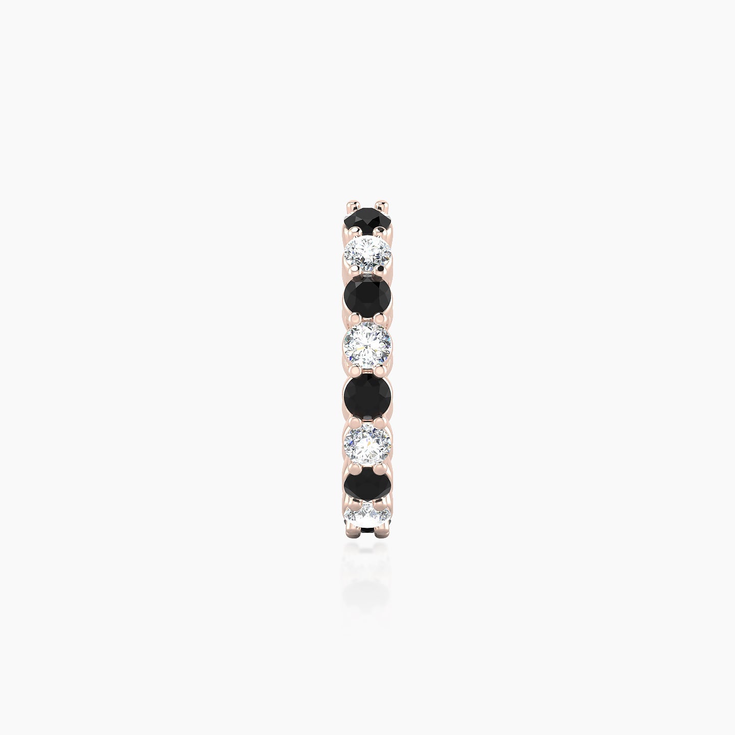 Vesta | 18k Rose Gold 9.5 mm Black Diamond & Diamond Hoop Piercing