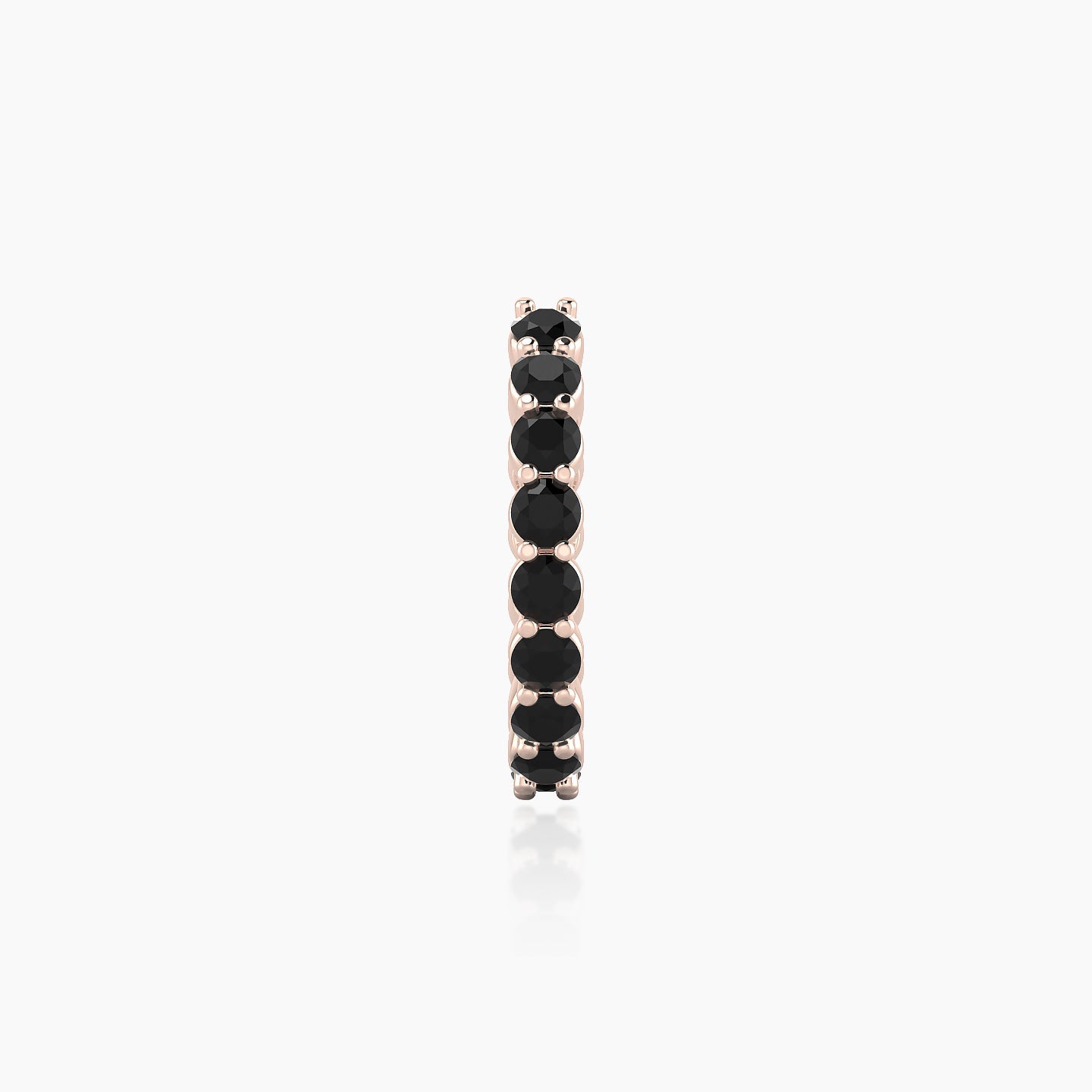 Vesta | 18k Rose Gold 9.5 mm Black Diamond Hoop Piercing