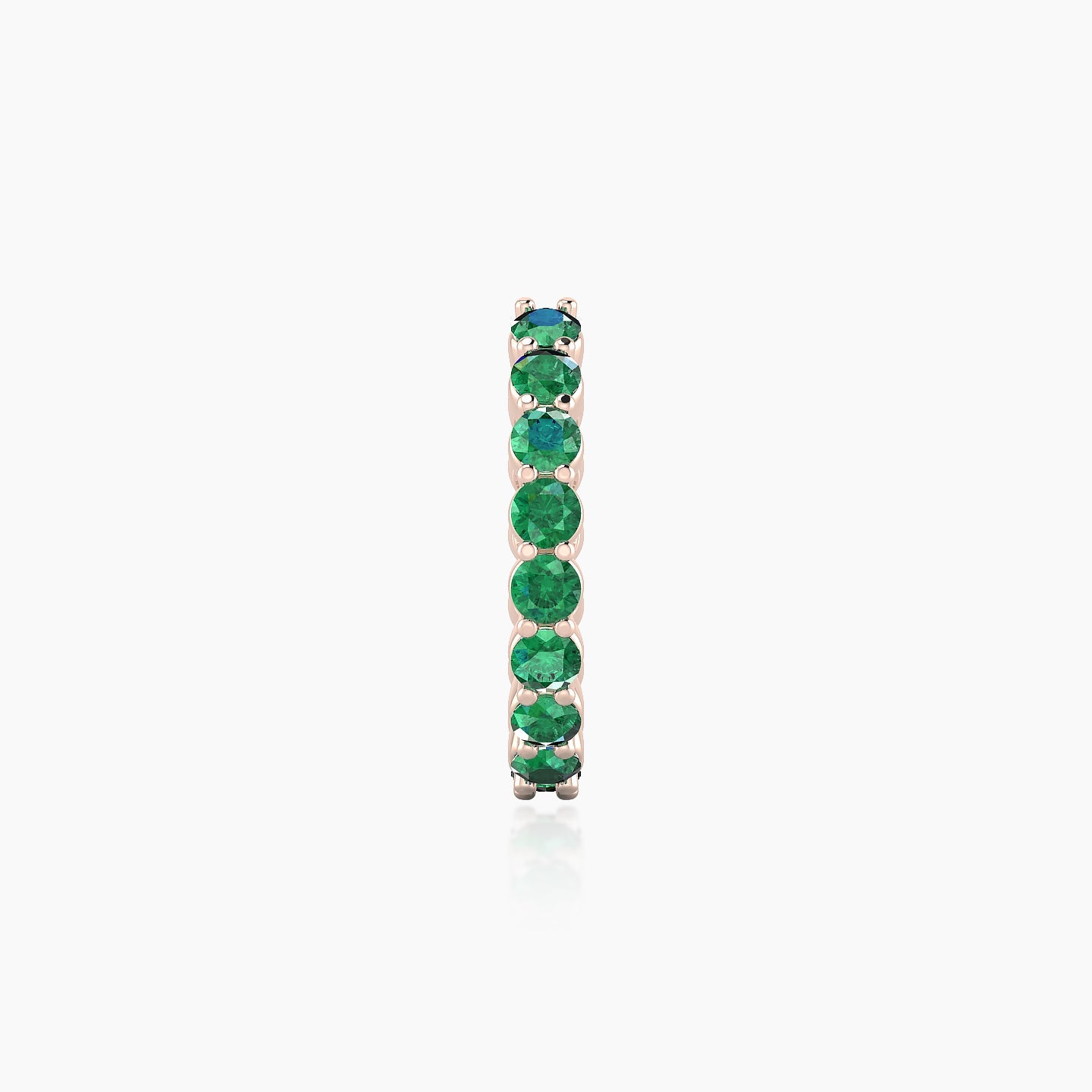 Vesta | 18k Rose Gold 9.5 mm Emerald Hoop Piercing