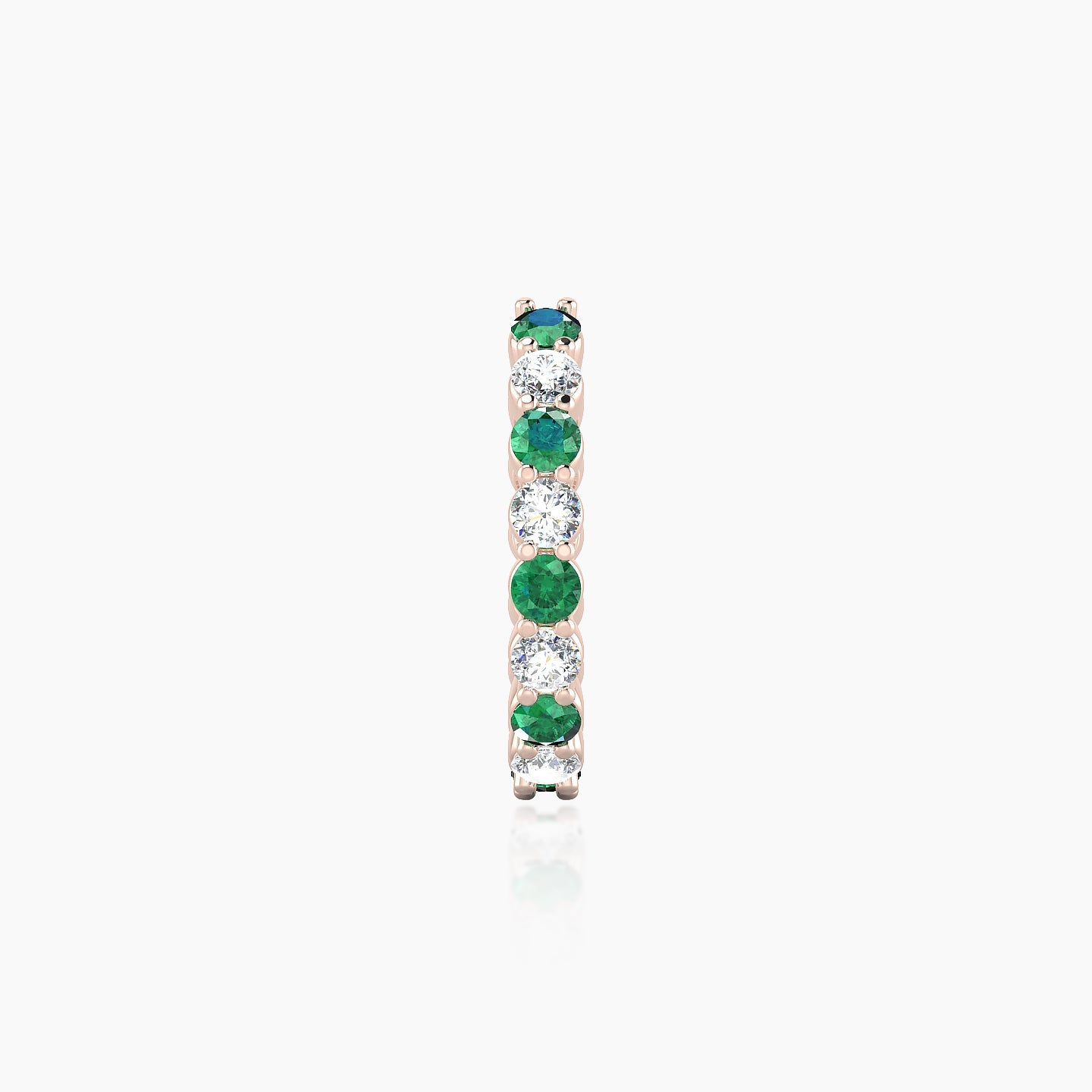 Vesta | 18k Rose Gold 9.5 mm Emerald & Diamond Hoop Piercing