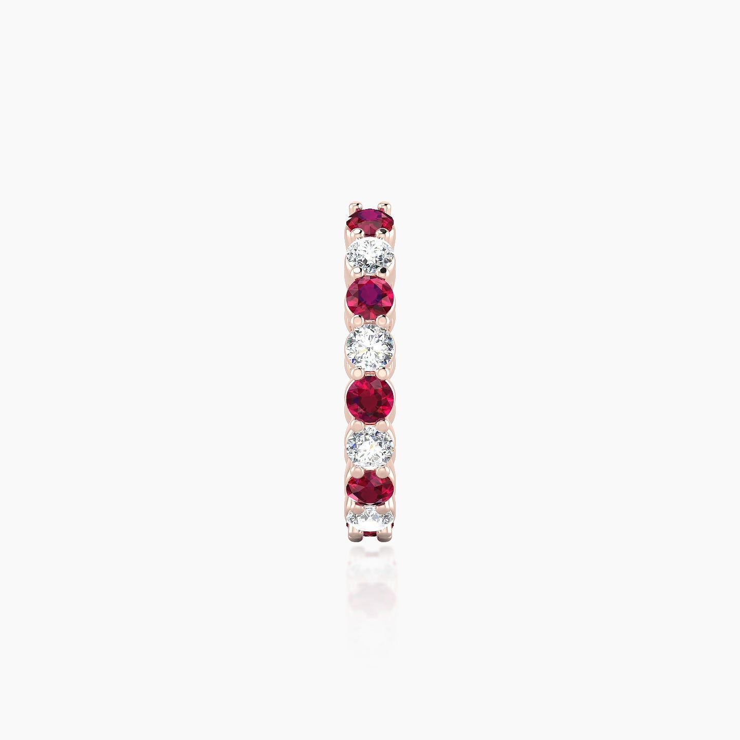 Vesta | 18k Rose Gold 9.5 mm Ruby & Diamond Hoop Piercing