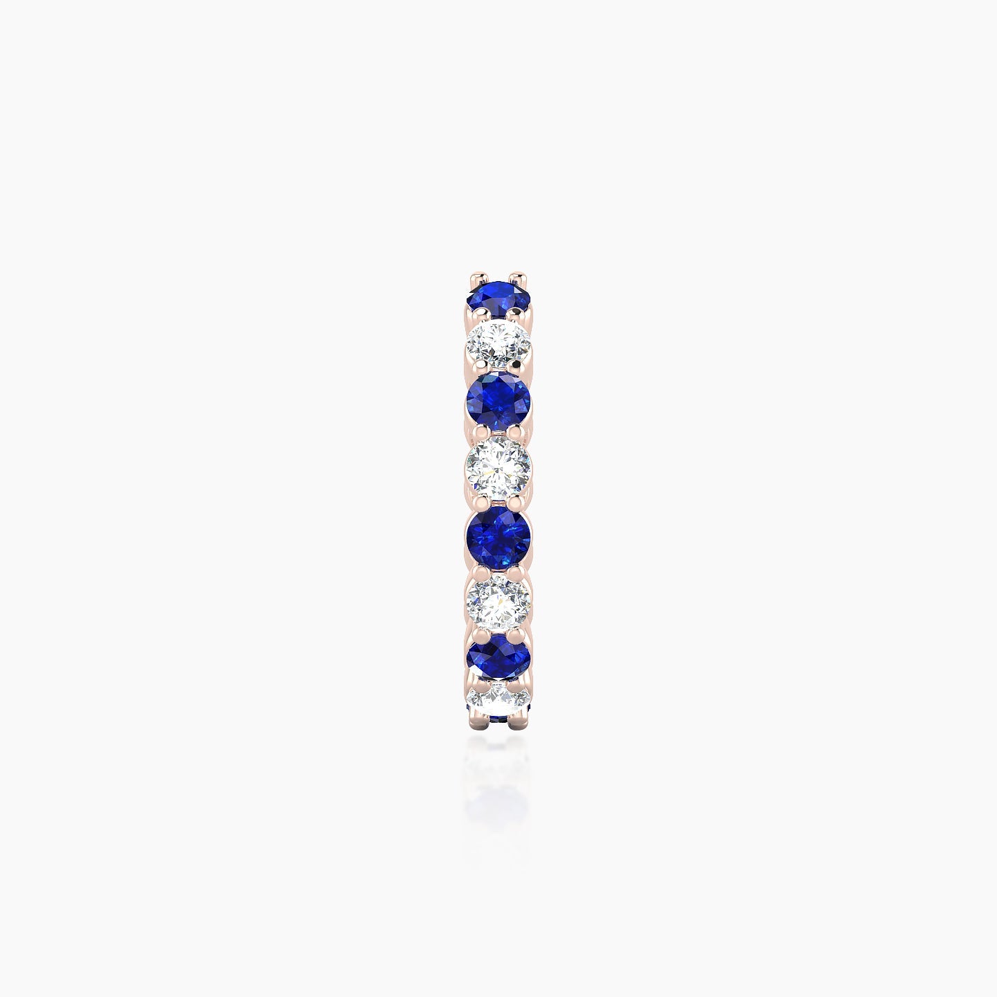 Vesta | 18k Rose Gold 9.5 mm Sapphire & Diamond Hoop Piercing