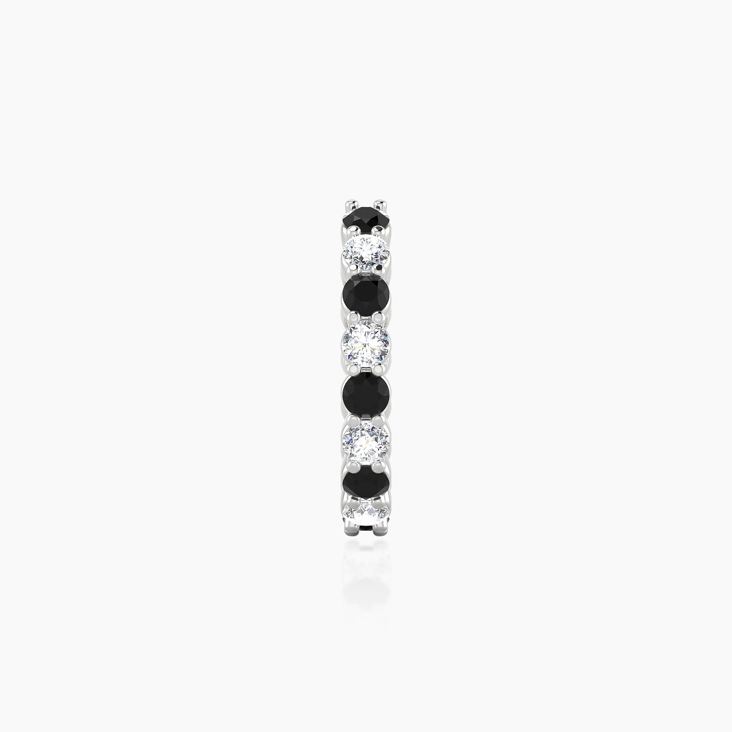 Vesta | 18k White Gold 9.5 mm Black Diamond & Diamond Hoop Piercing