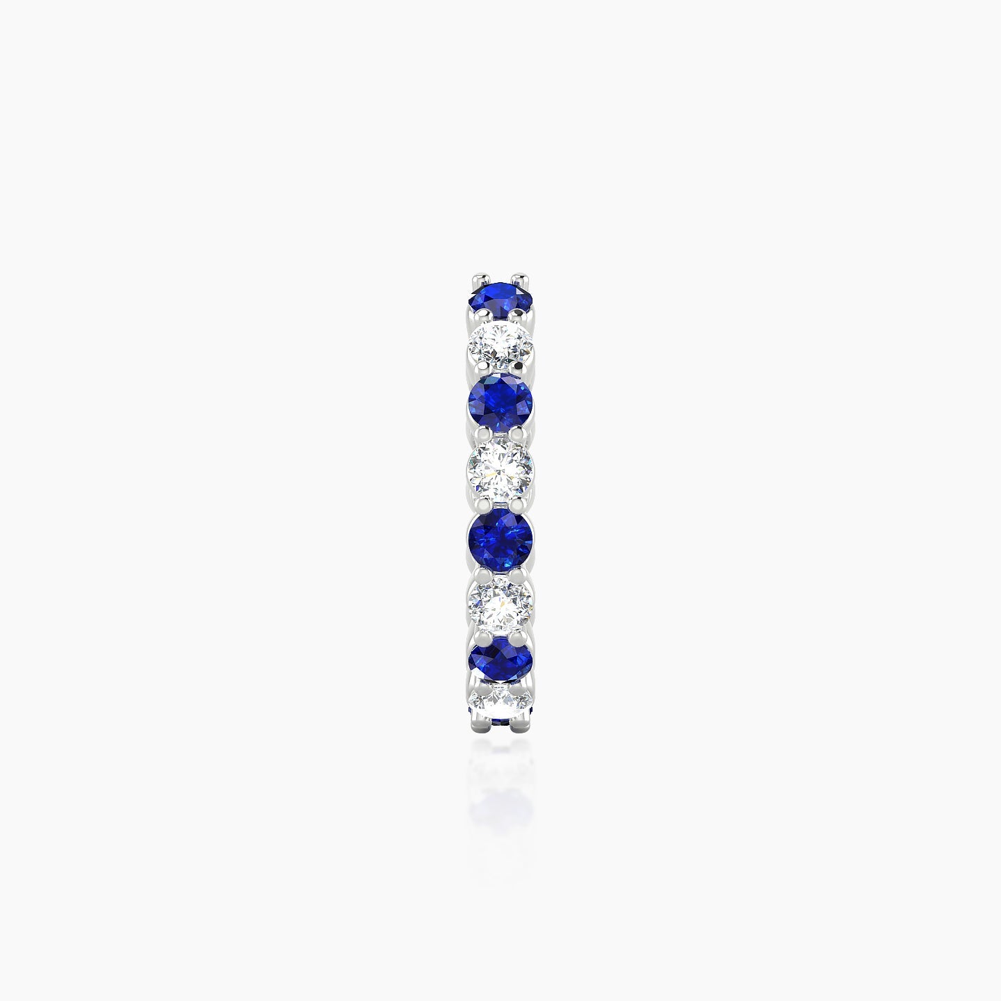 Vesta | 18k White Gold 9.5 mm Sapphire & Diamond Hoop Piercing