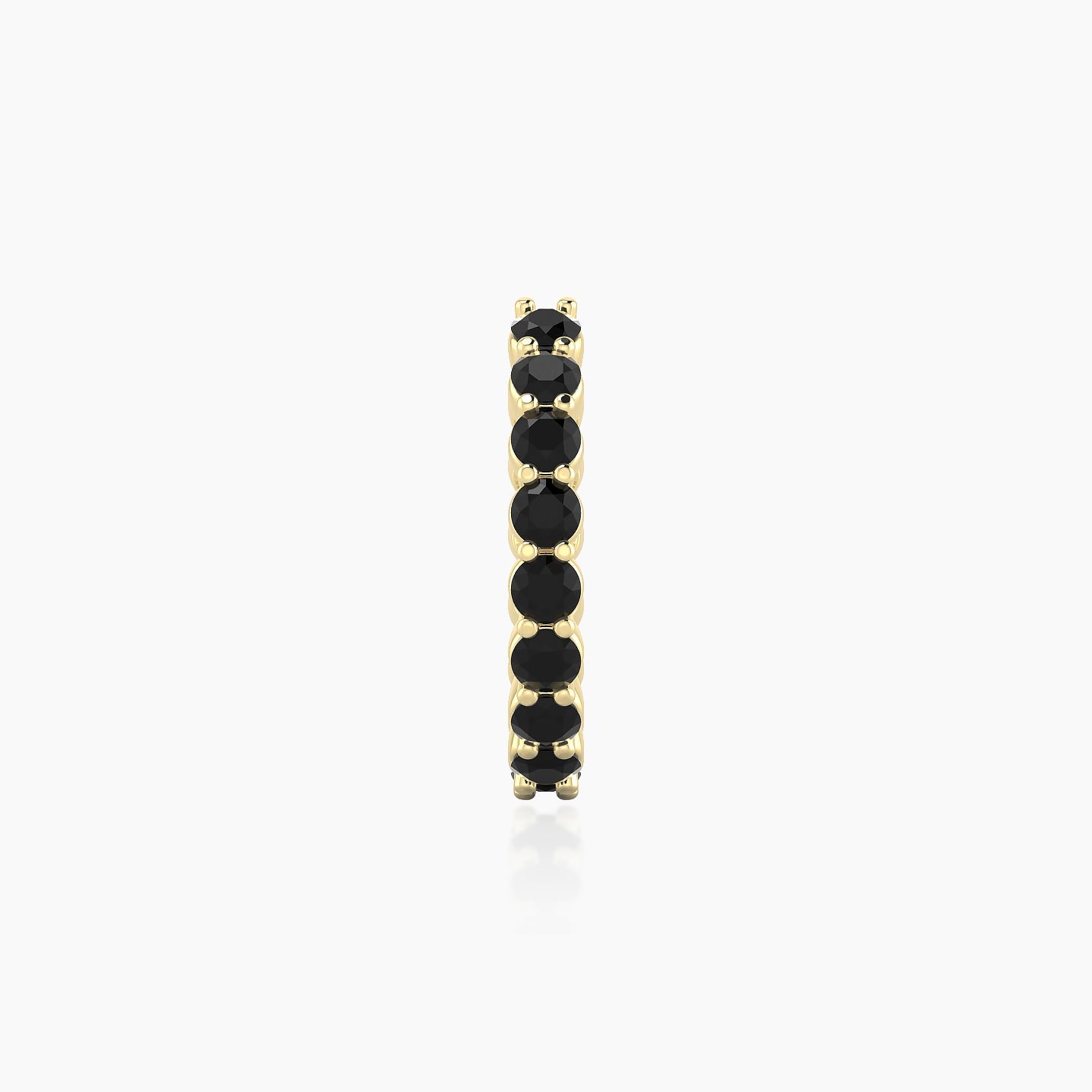 Vesta | 18k Yellow Gold 9.5 mm Black Diamond Hoop Piercing