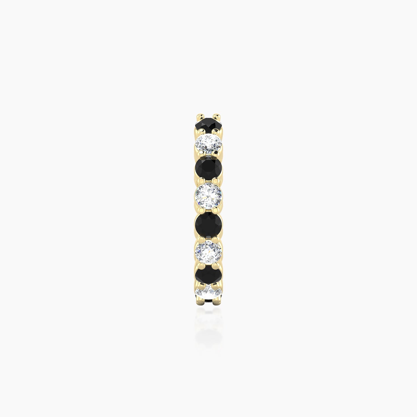 Vesta | 18k Yellow Gold 9.5 mm Black Diamond & Diamond Hoop Piercing