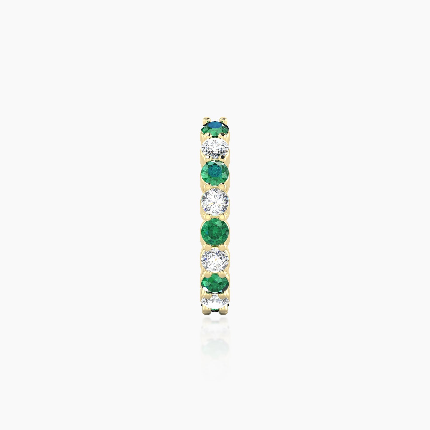 Vesta | 18k Yellow Gold 9.5 mm Emerald & Diamond Hoop Piercing