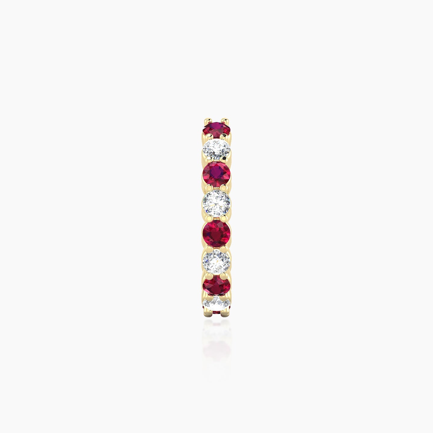 Vesta | 18k Yellow Gold 9.5 mm Ruby & Diamond Hoop Piercing