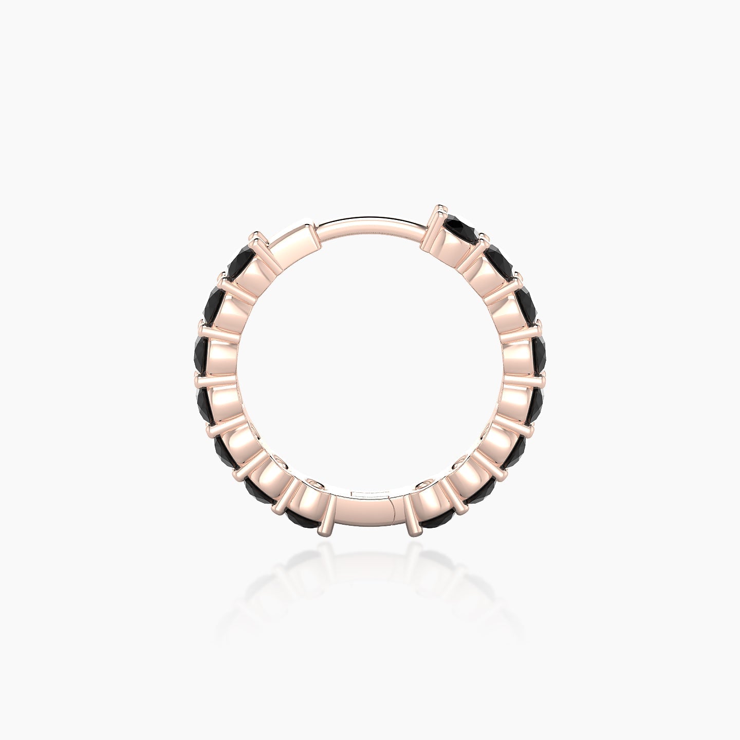 Vesta | 18k Rose Gold 9.5 mm Black Diamond Hoop Piercing