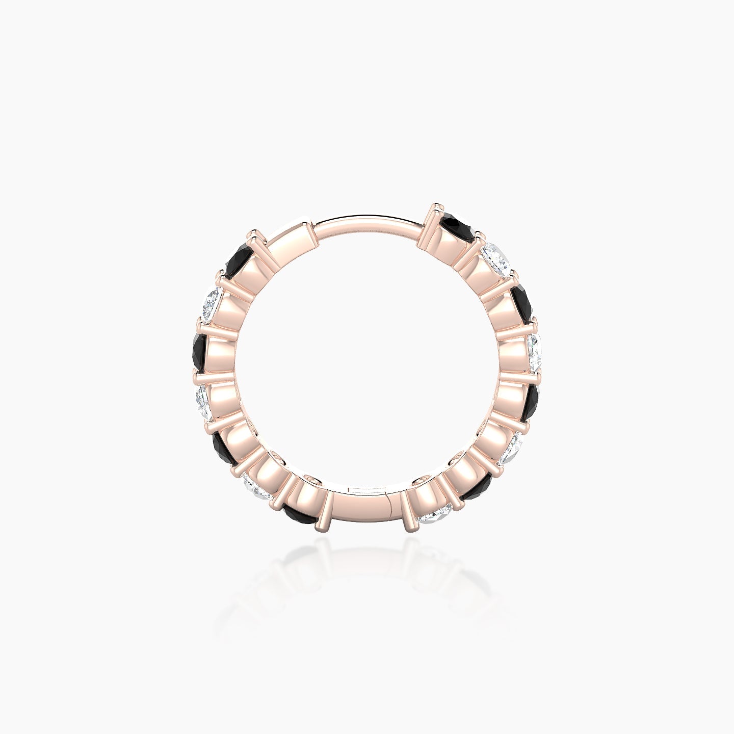 Vesta | 18k Rose Gold 9.5 mm Black Diamond & Diamond Hoop Piercing