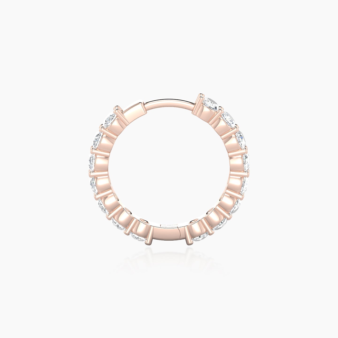 Vesta | 18k Rose Gold 9.5 mm Diamond Hoop Piercing